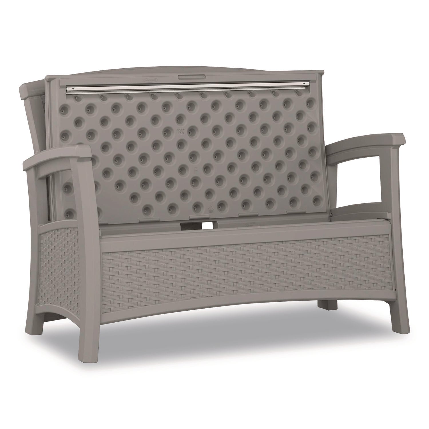 Elements Loveseat with Storage, 47" x 29.75" x 35.5", Dove Gray