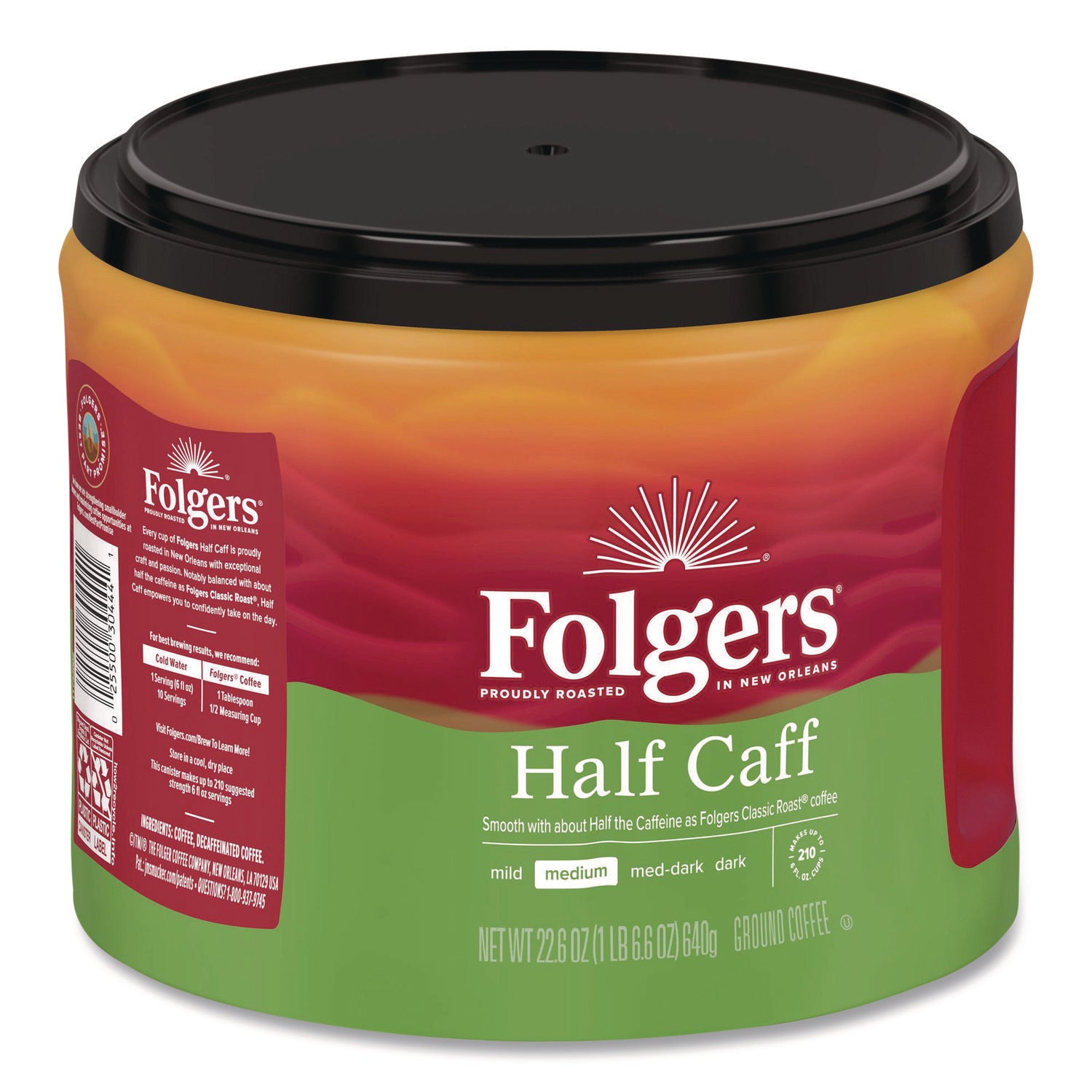 Coffee, Half Caff, 22.6 Oz Canister