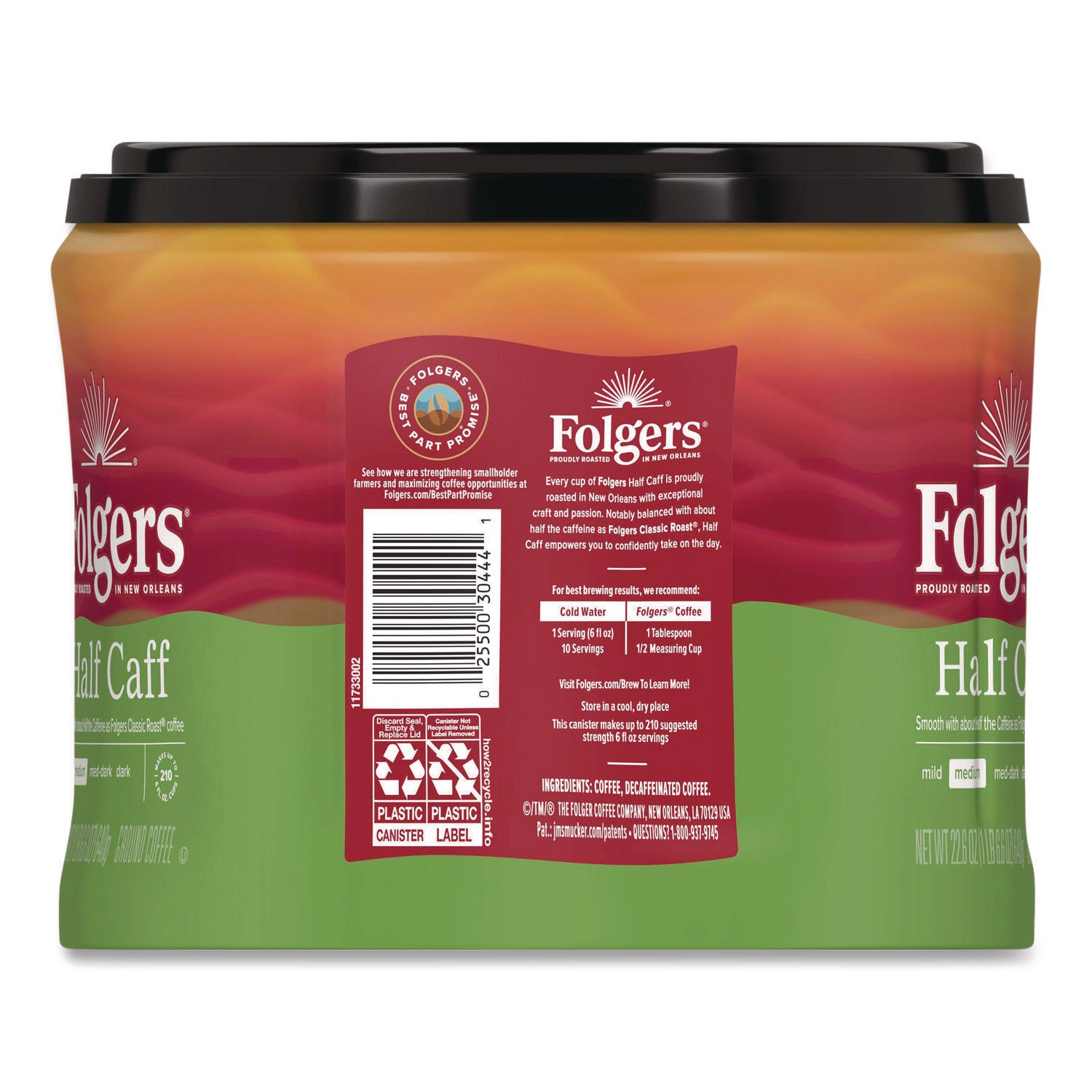 Coffee, Half Caff, 22.6 Oz Canister