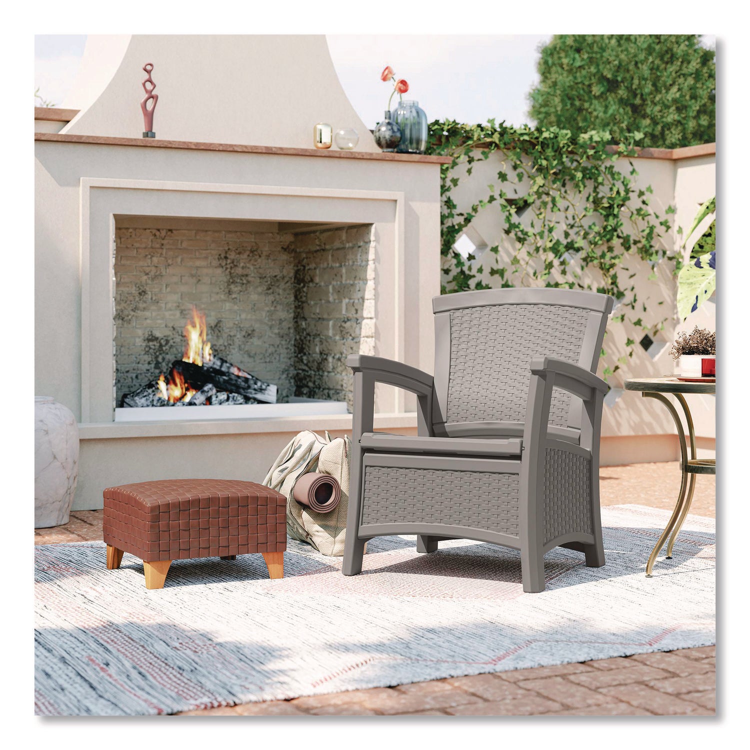 Elements Club Chair with Storage, Supports Up to 300 lb, 17" Seat Height, 25.25" x 29.75" x 35.5", Dove Gray