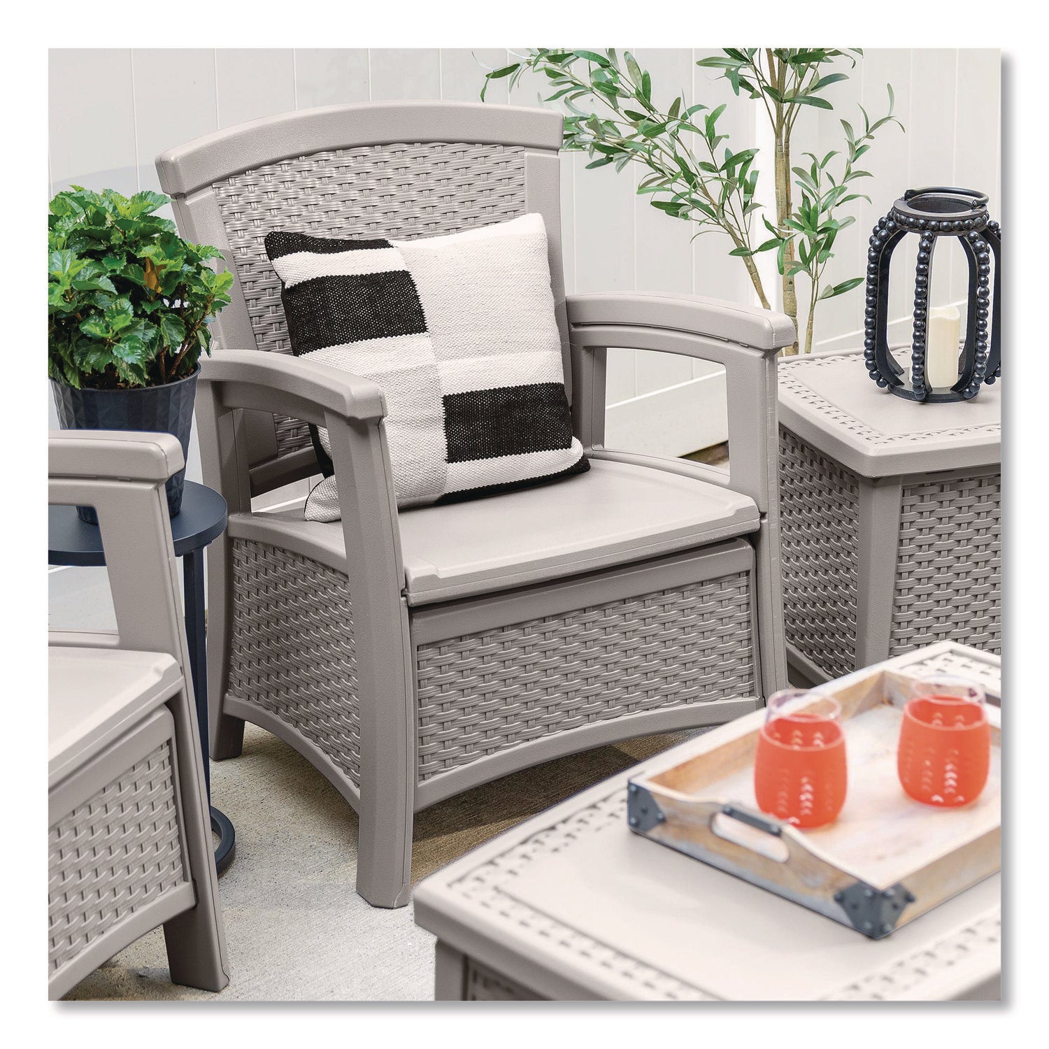 Elements Club Chair with Storage, Supports Up to 300 lb, 17" Seat Height, 25.25" x 29.75" x 35.5", Dove Gray