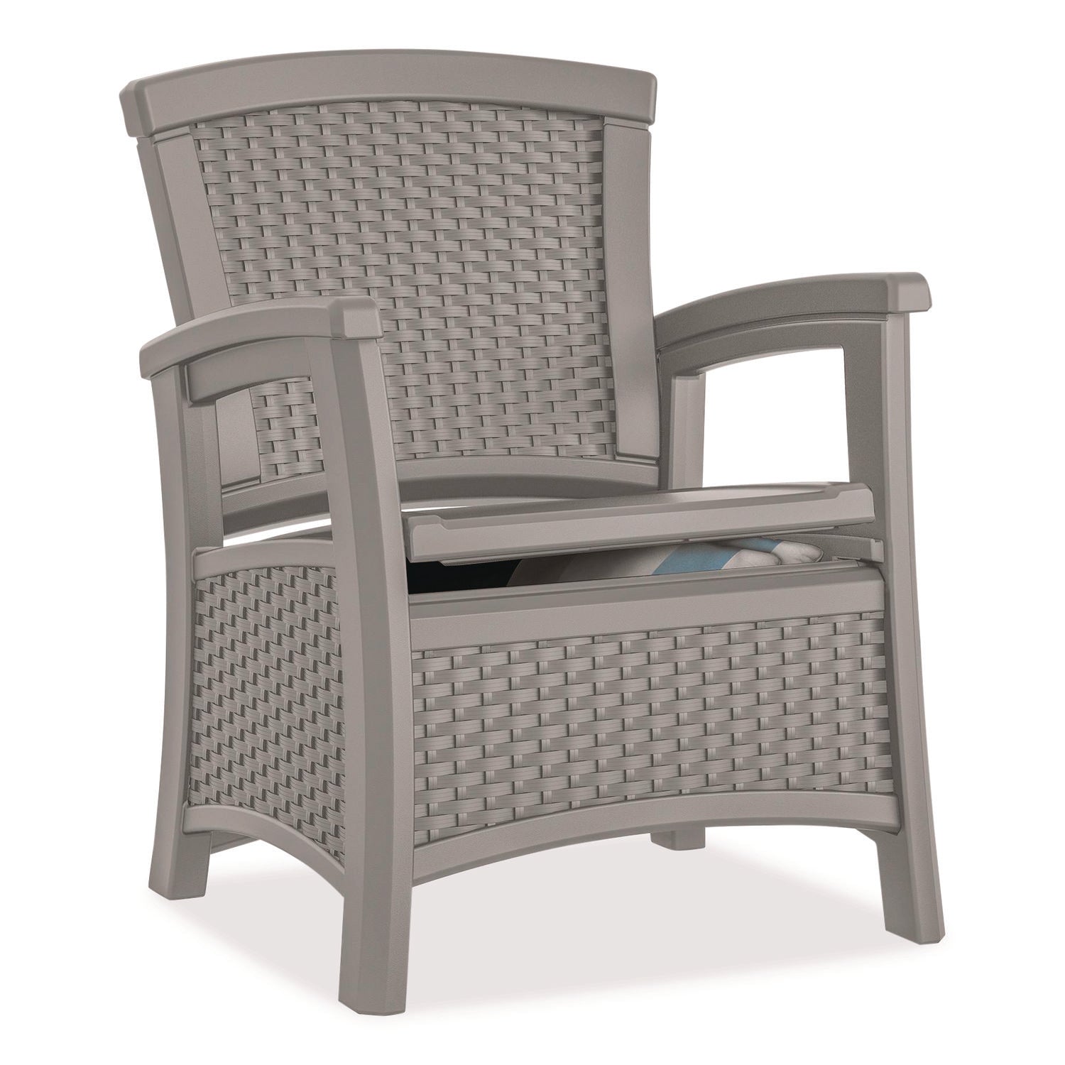 Elements Club Chair with Storage, Supports Up to 300 lb, 17" Seat Height, 25.25" x 29.75" x 35.5", Dove Gray