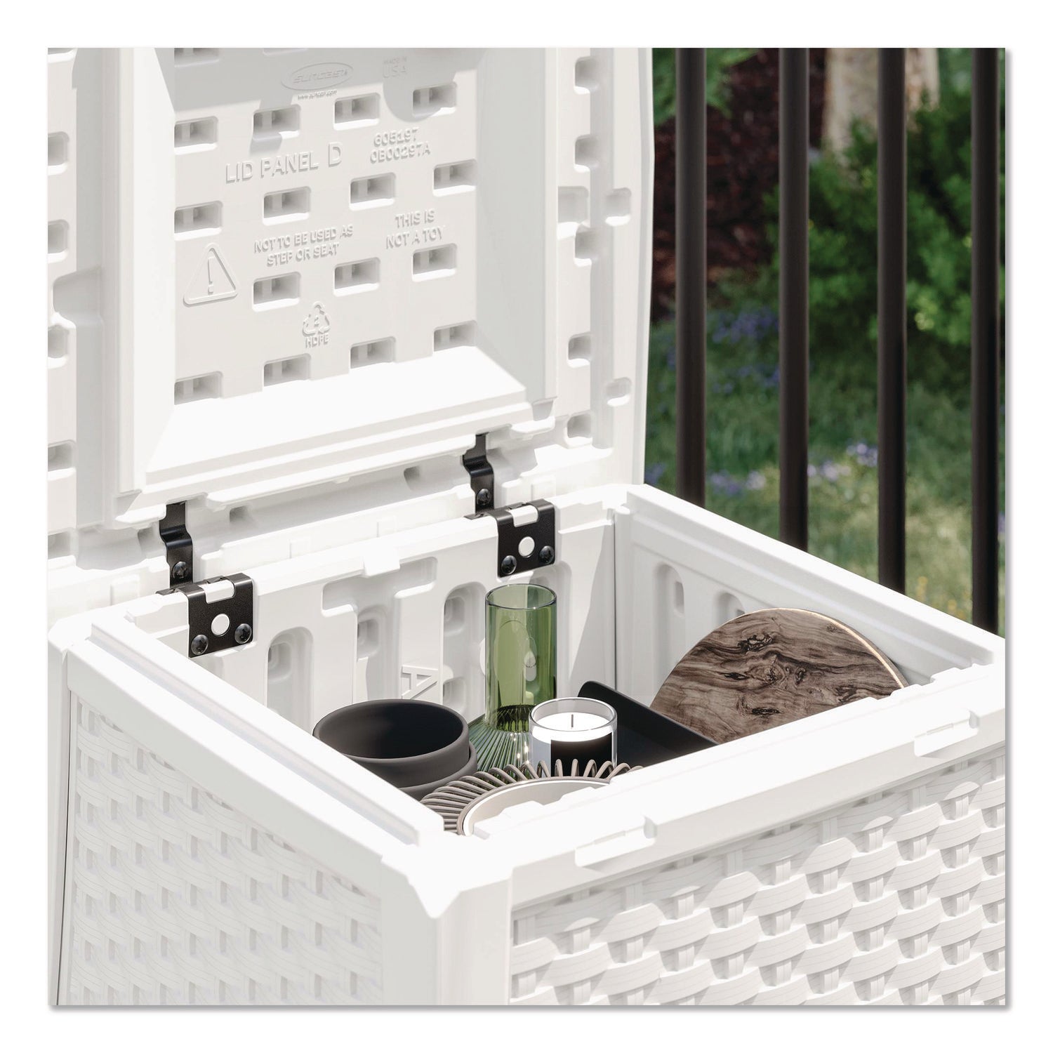 Elements End Table with Storage, Square, 18.75w x 18.75d x 18h, Ice Cube Top, Ice Cube Base/Legs