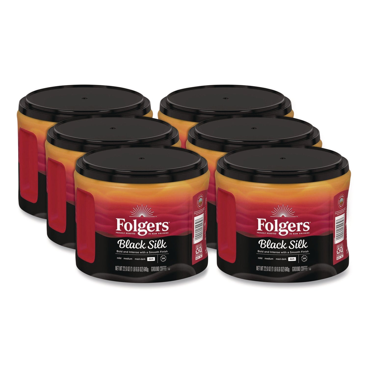 Coffee, Black Silk, 22.6 Oz Canister, 6/carton