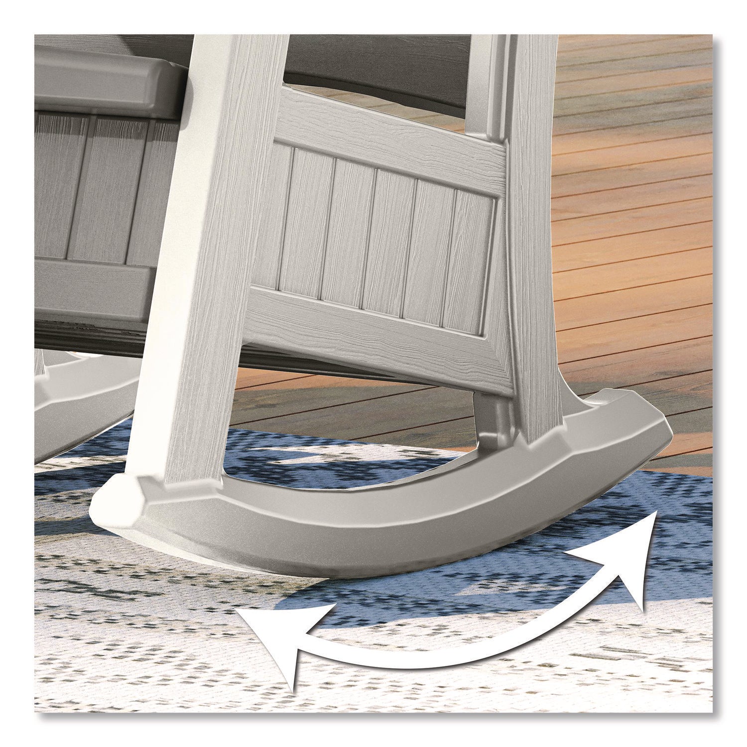 Rocking Chair with Storage, Supports Up to 375 lb, 17.25" Seat Height, 29.75" x 35" x 40.5", Dove Gray/Ice Cube