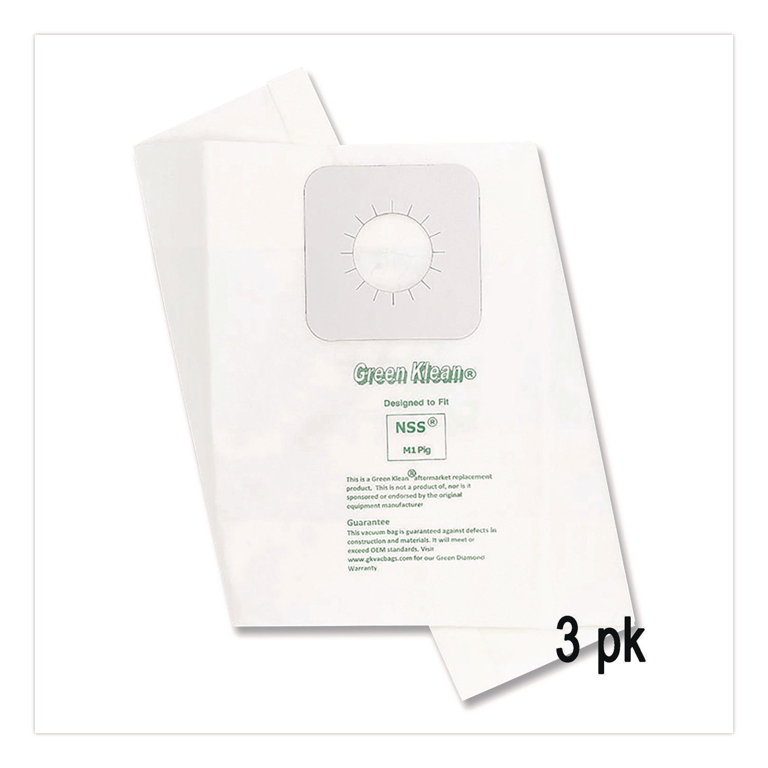 Replacement Vacuum Bags, Fits Nss M1 Pig, 3/pack