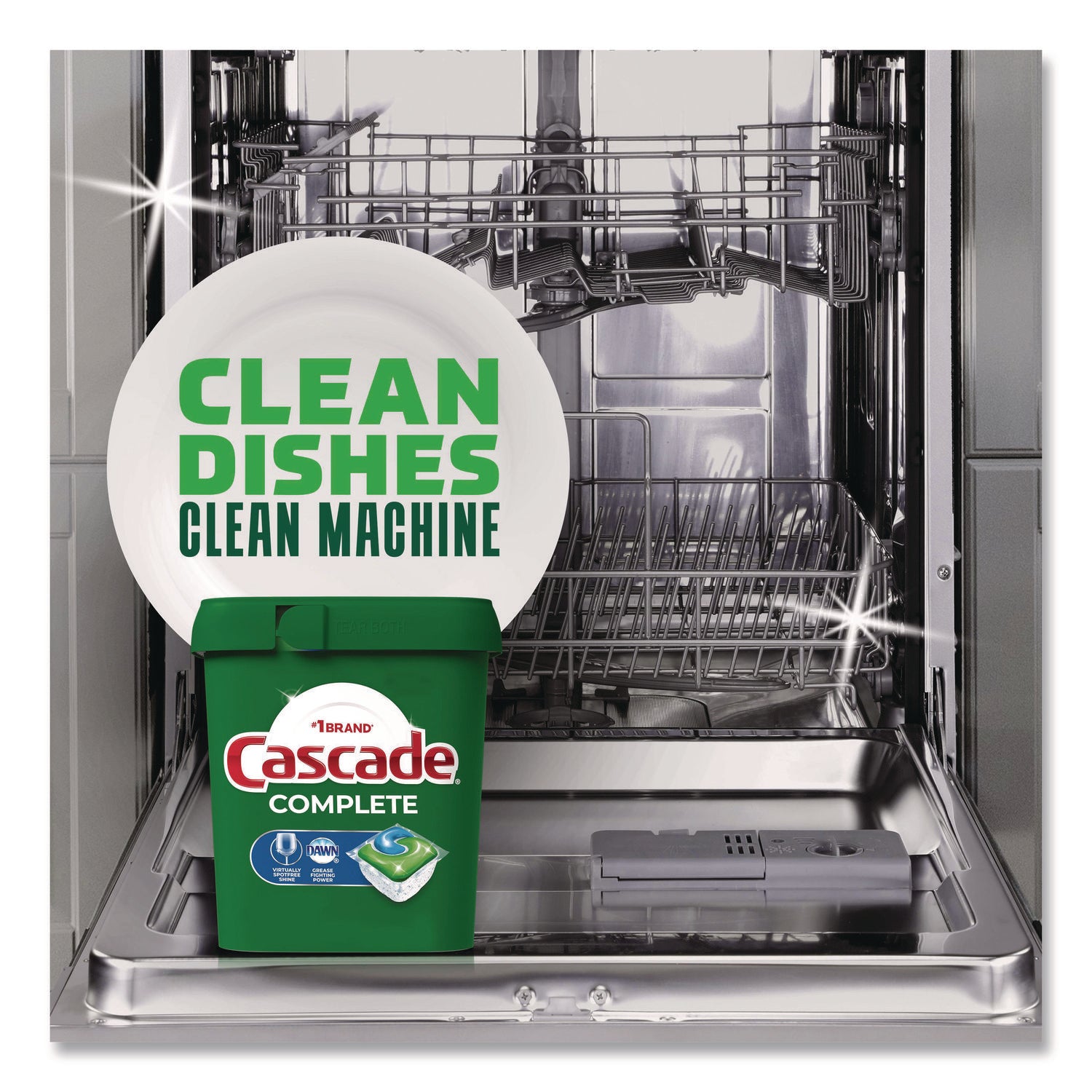 For Dishwasher, Dish - Pod - Recommended For: Grease Remover, Grime Remover, Food Remover, Residue Remover - Phosphate-free - Green - 33 / Bag