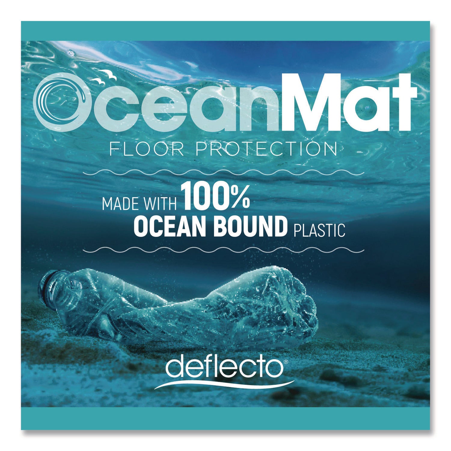 Deflecto OceanMat Chair Mat for Hard Floor - Hard Floor, Chair, Wood Floor, Tile Floor, Laminate Floor48" Width x 36" Depth - Lip Size 10" Length x 19" Width - Lipped - Plastic, Polyethylene Terephthalate (PET) - Clear - 1 Each