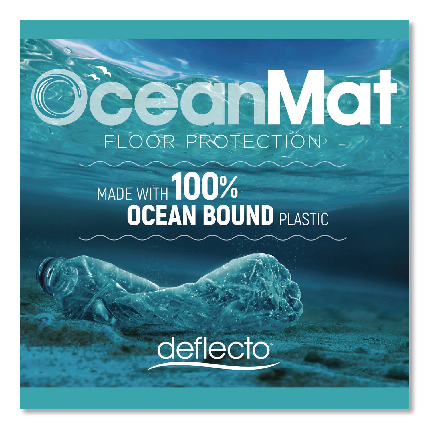 Deflecto OceanMat Chair Mat for Hard Floor - Hard Floor, Wood Floor, Tile Floor, Laminate Floor, Chair - 48" Width x 36" Depth - Rectangular - Plastic, Polyethylene Terephthalate (PET) - Clear - 1 Each