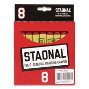Staonal Marking Crayons, Red, 8/Box