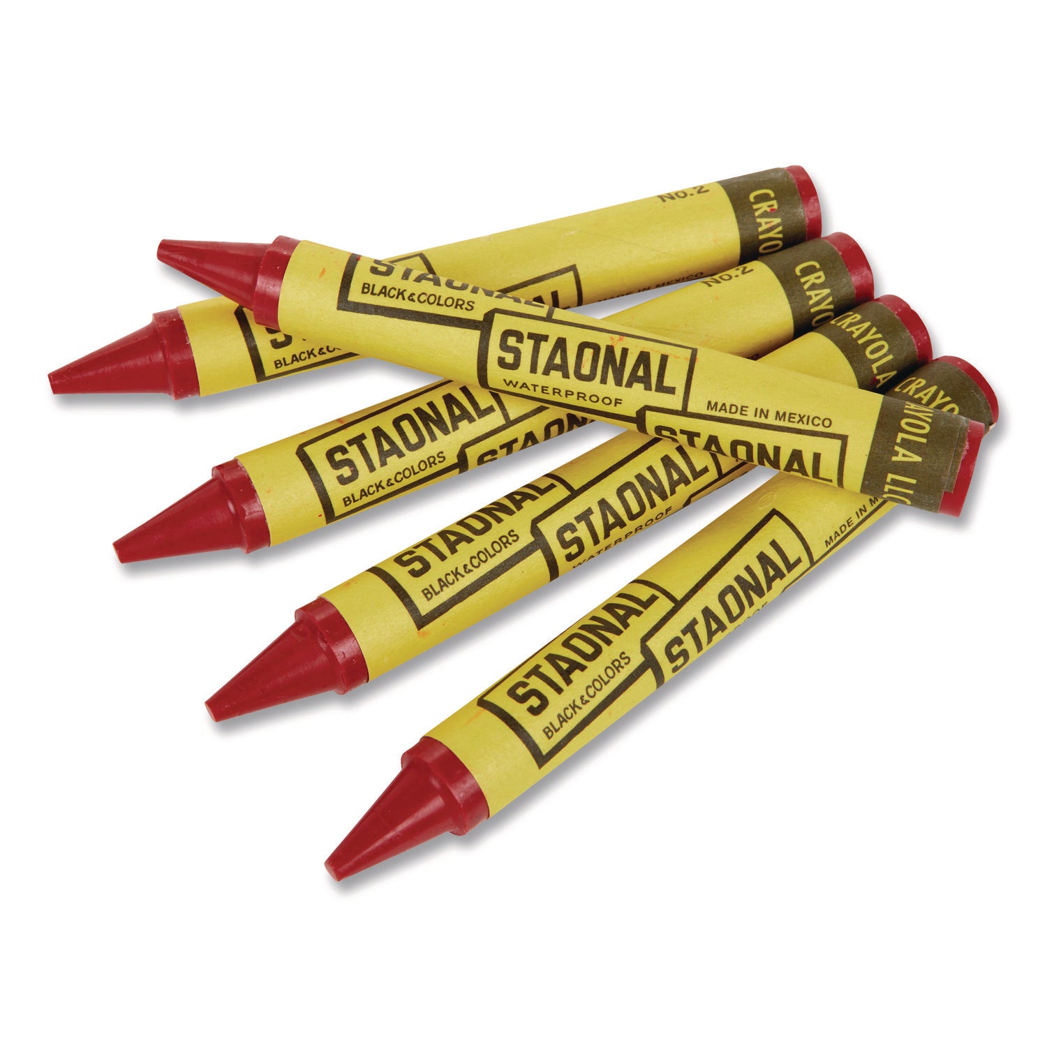 Staonal Marking Crayons, Red, 8/Box