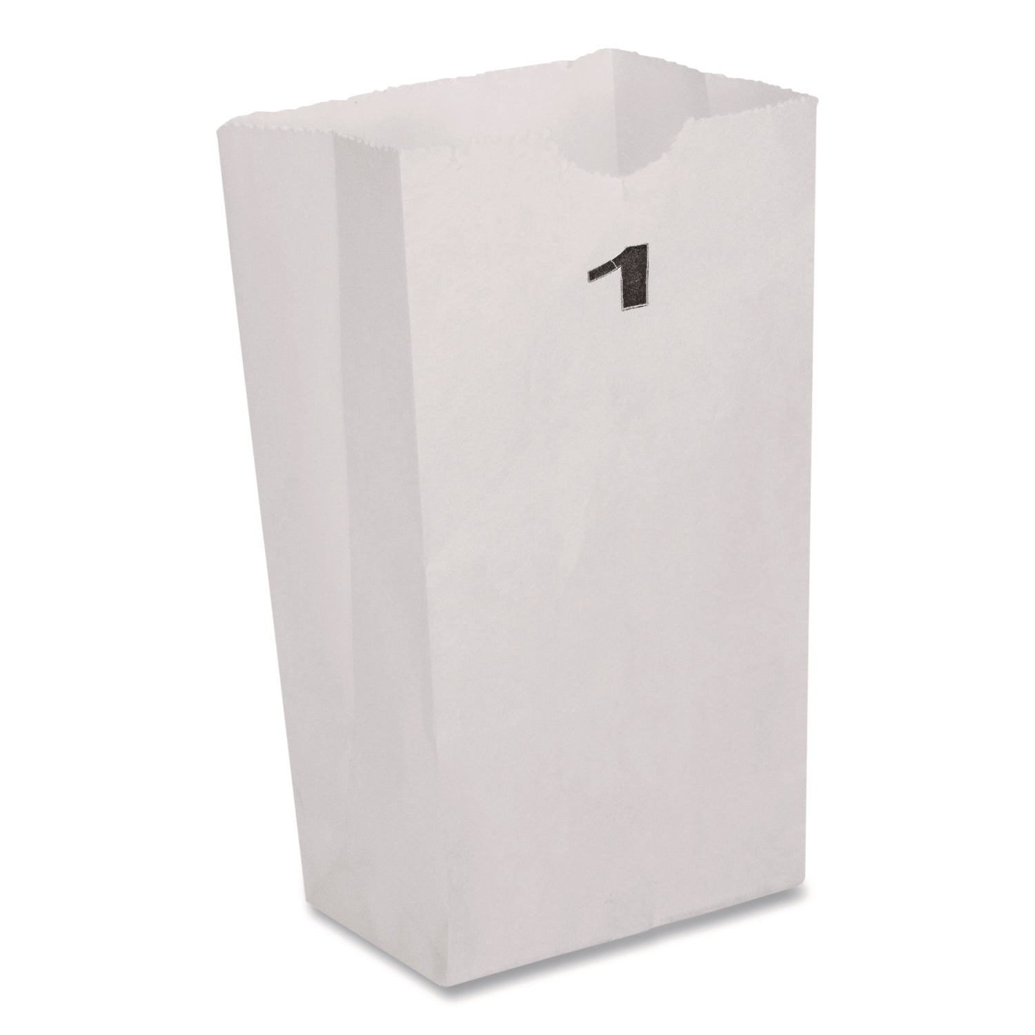 Grocery Paper Bags, 1# Size, 30# Basis Weight, 3.5" x 2.25" x 6.63", White, 500/Bundle