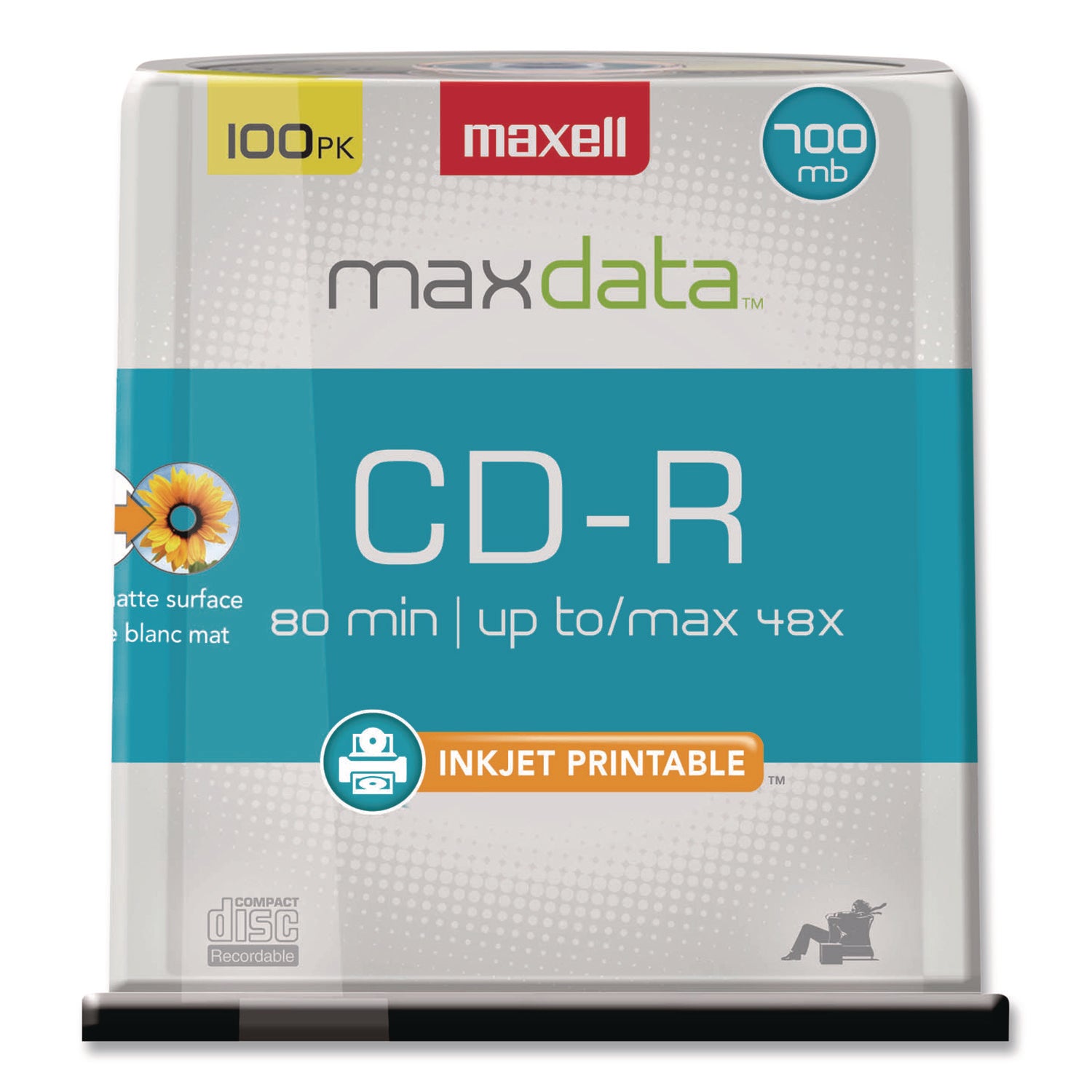 120mm - Single-layer Layers - Printable - Inkjet, Thermal Print Technology - 1.33 Hour Maximum Recording Time