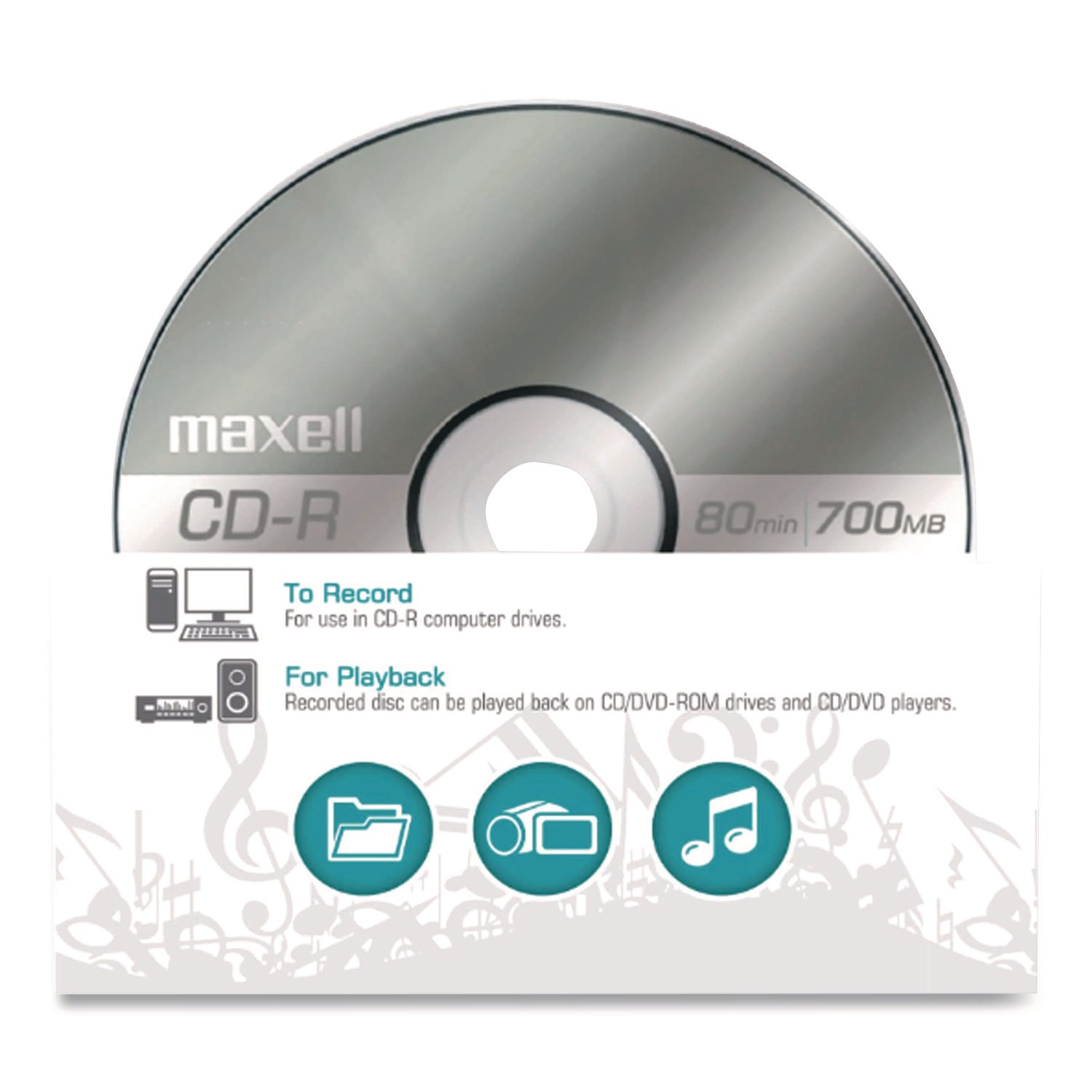120mm - Single-layer Layers - Printable - Inkjet, Thermal Print Technology - 1.33 Hour Maximum Recording Time