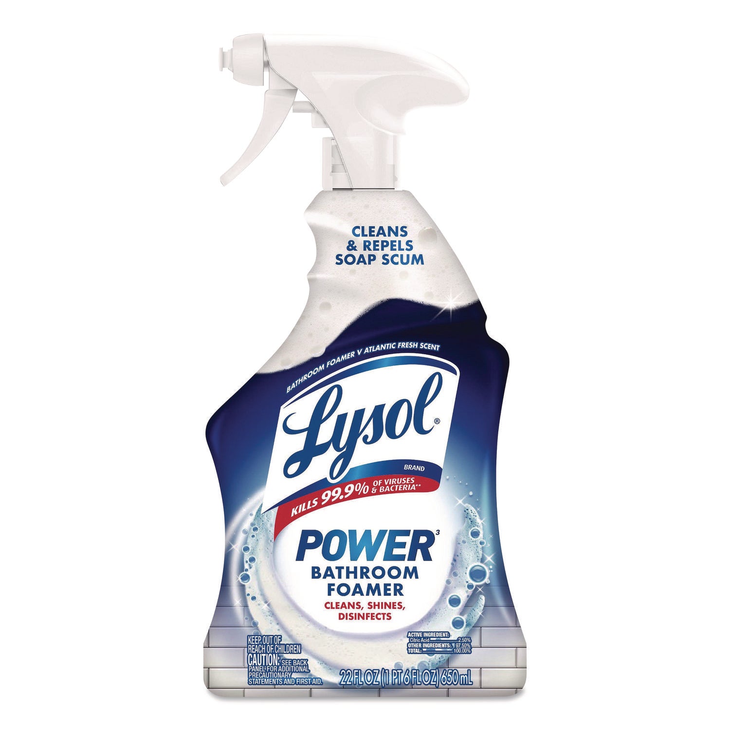 Lysol Bathroom Cleaner Spray, Unscented, 22 fl oz Spray Bottle, 6/Carton