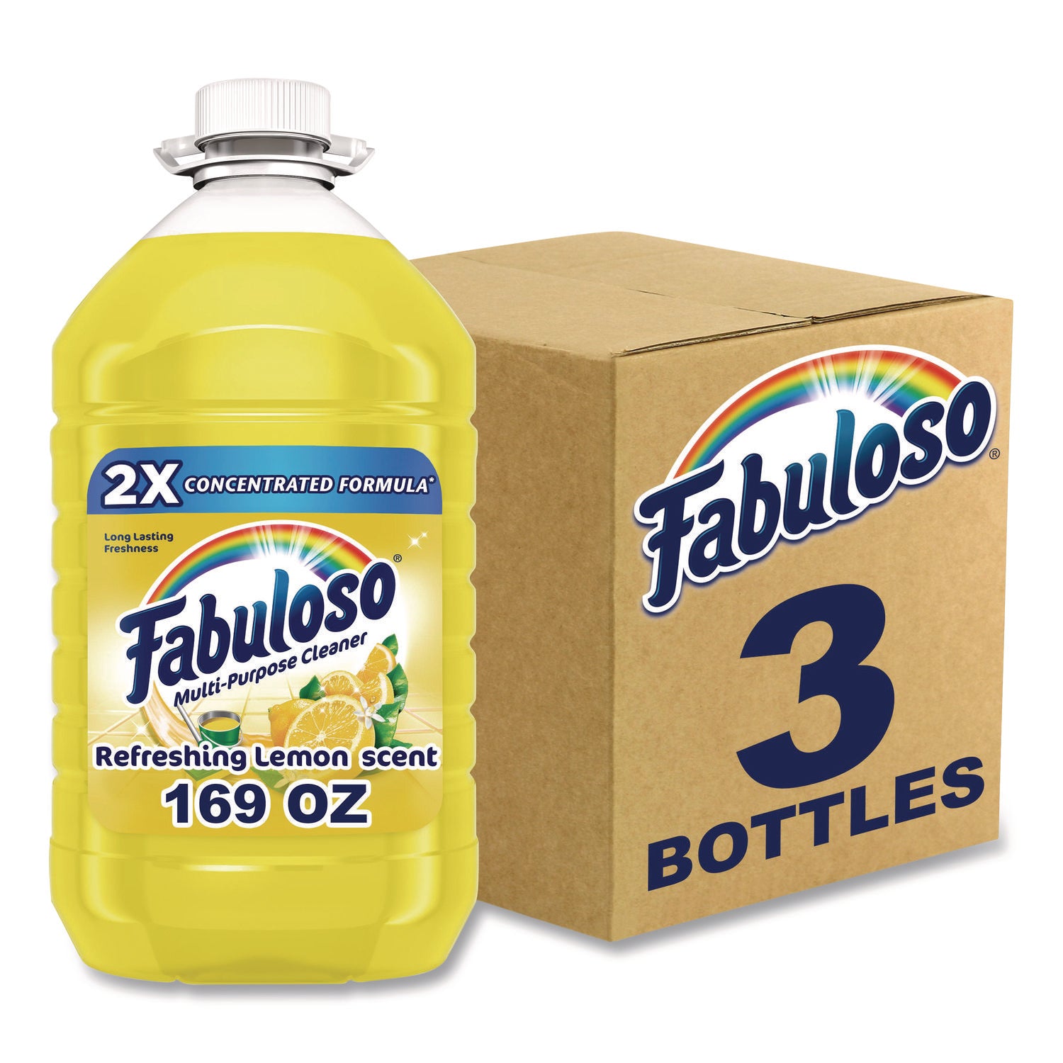 Multi-Use Cleaner, Lemon Scent, 169 Oz Bottle, 3/carton