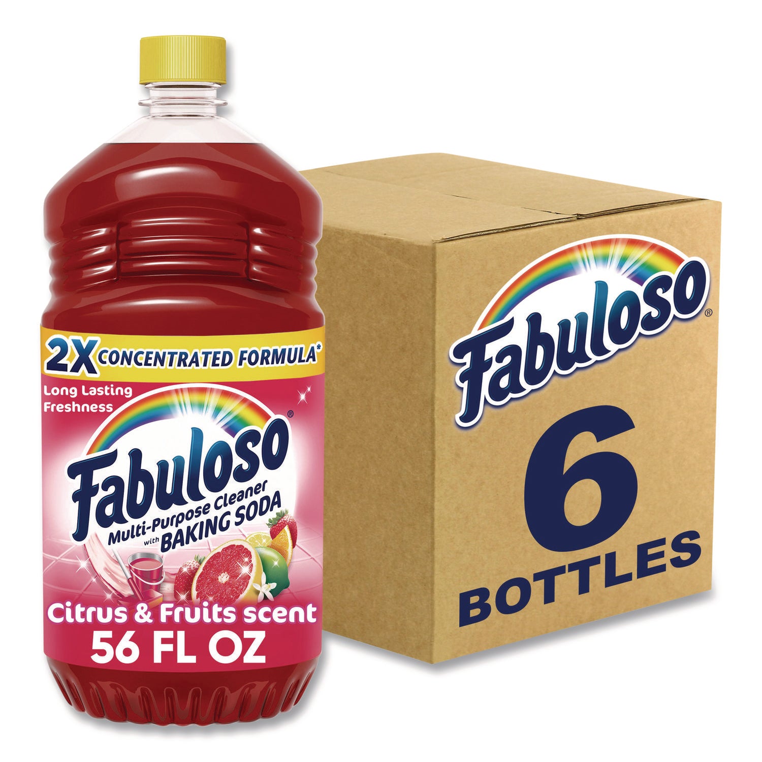 Multi-Use Cleaner, Citrus Scent, 56 oz Bottle, 6/Carton