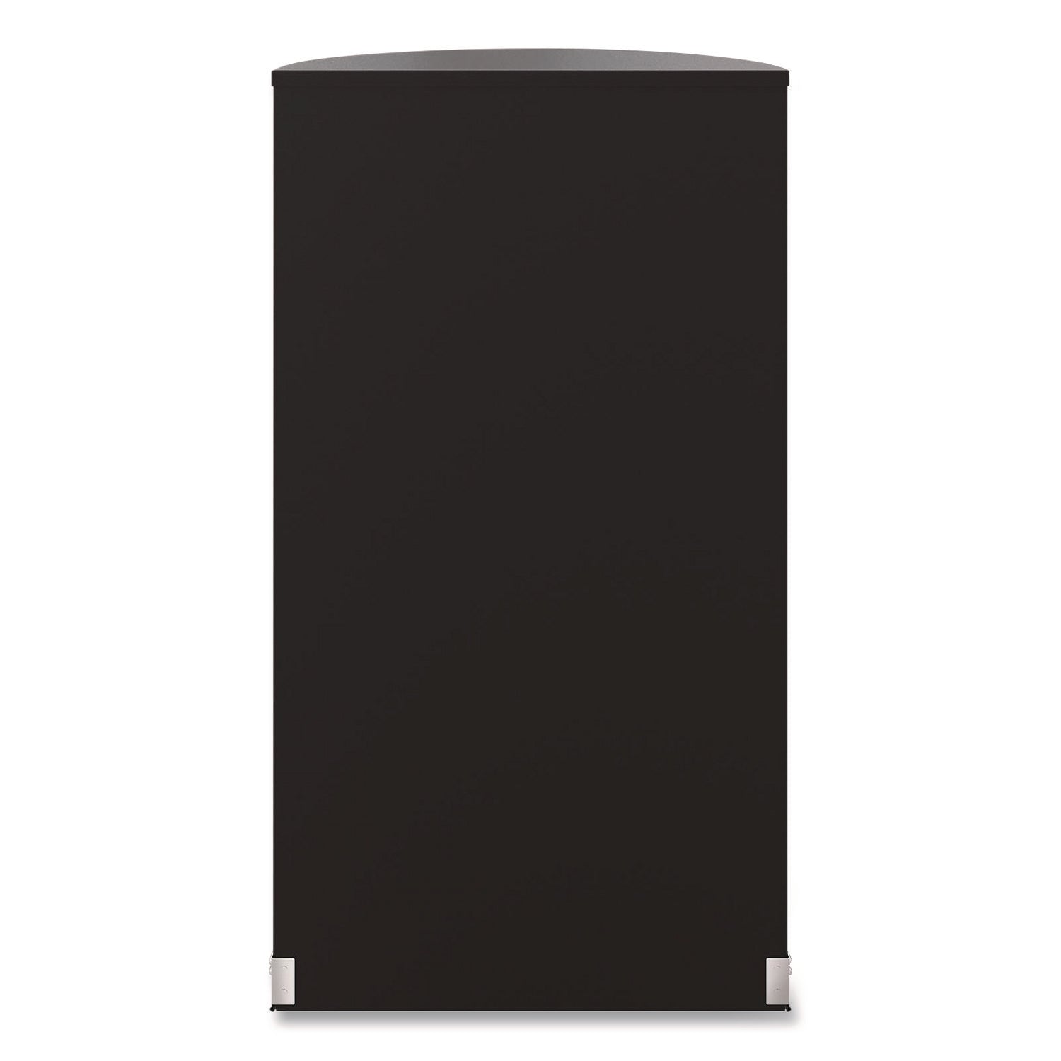 Half Round Metal Trash Can, 9 gal, Steel, Black