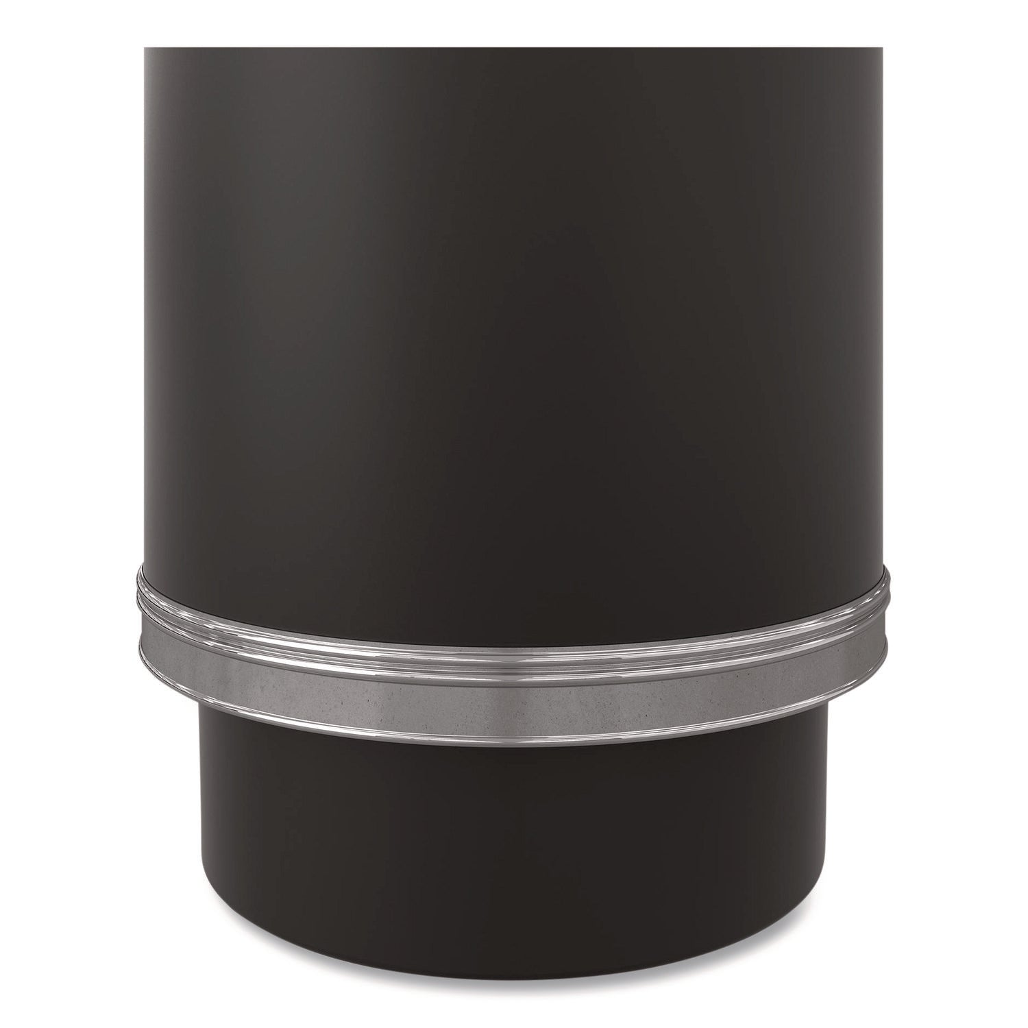 Half Round Metal Trash Can with Ashtray, 9 gal, Steel, Black