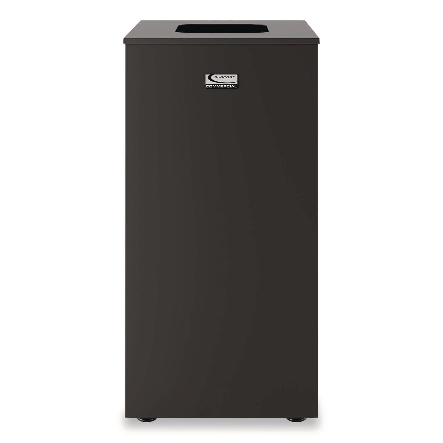 Square Metal Decorative Can, Steel, 24 gal, Black