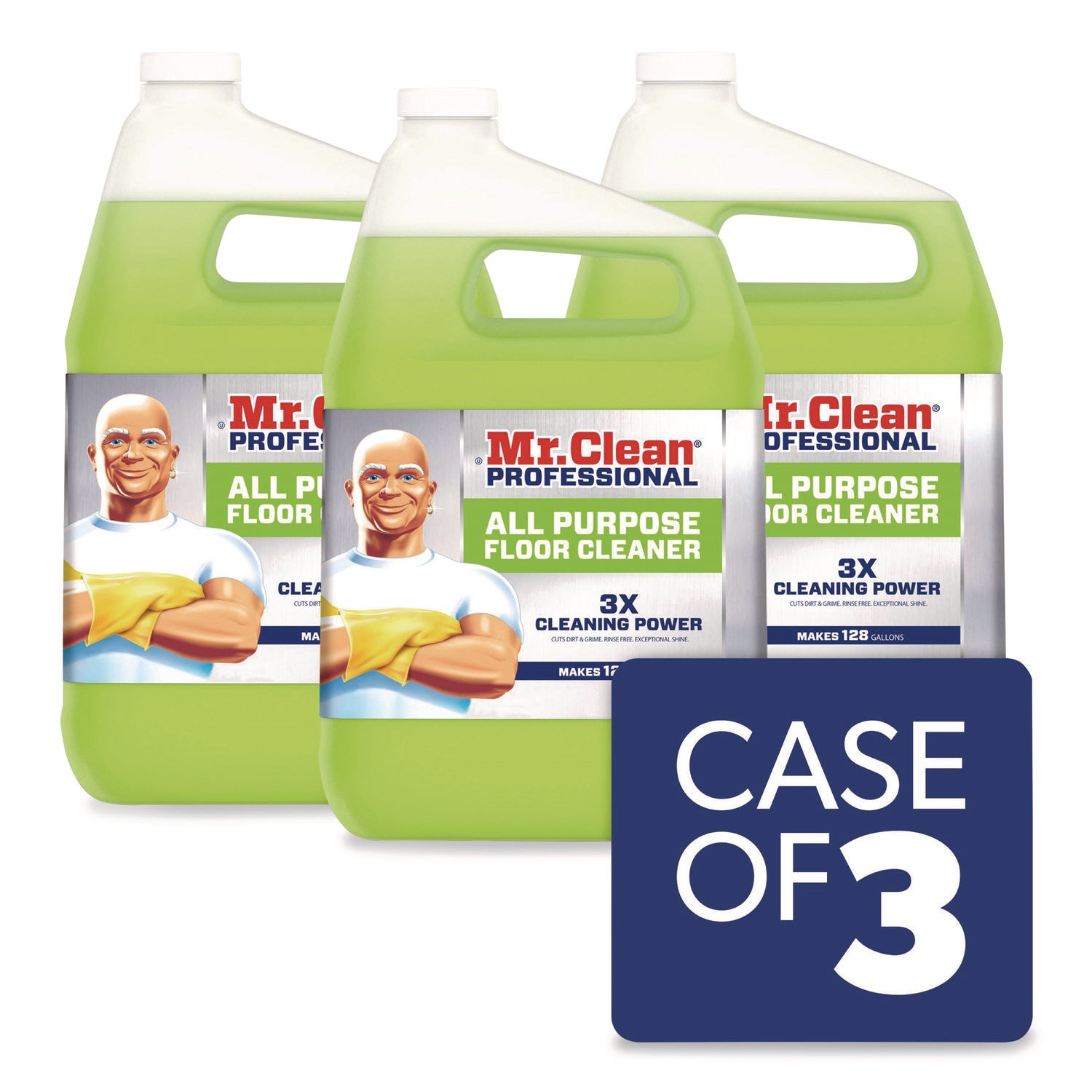 Mr. Clean Professional Finished Floor Cleaner - For Tile - Liquid - 128 fl oz (4 quart) - Residue-free - Yellow - 3 / Carton