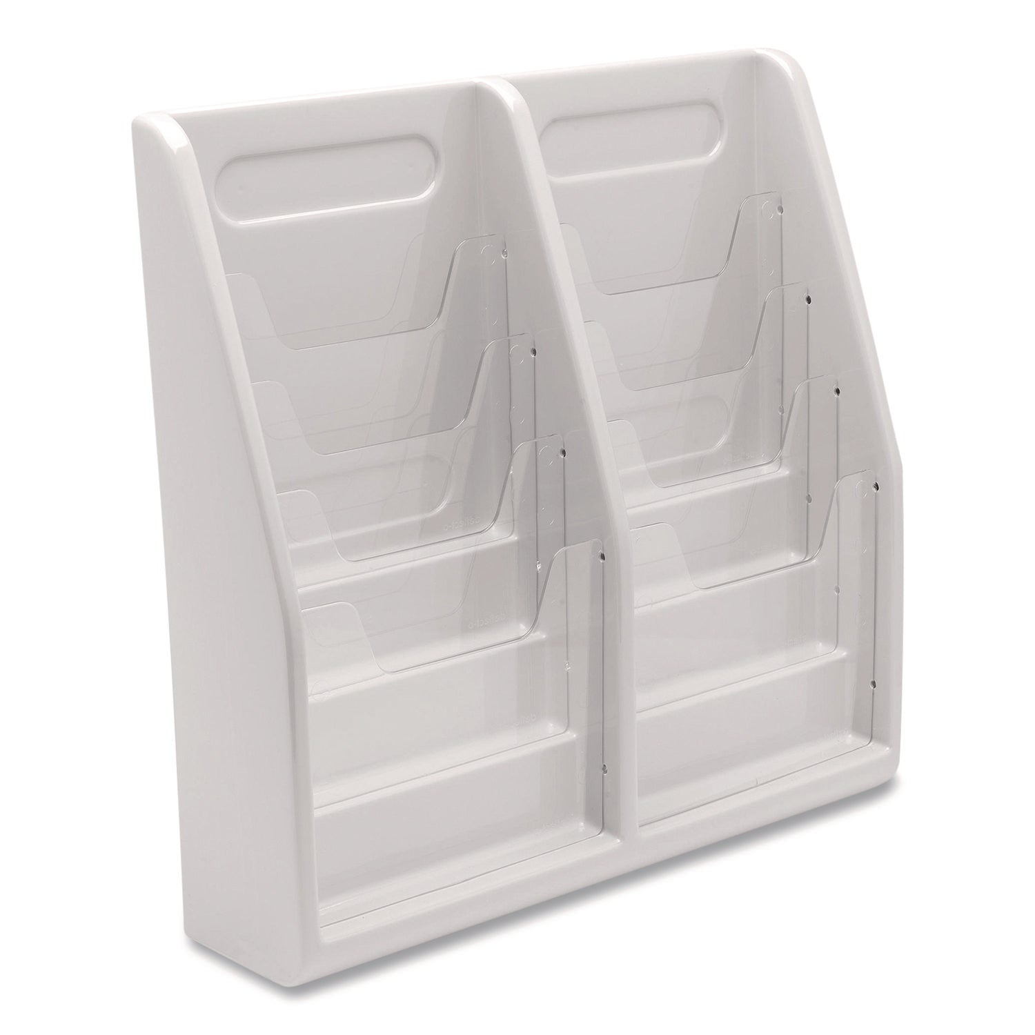 Deflecto Multi-Compartment Literature Display - 8 Pocket(s) - 19.75" Height x 20.25" Width x 5" Depth - Desktop - Durable, Lightweight - Gray - Plastic - 1 Each