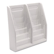 Deflecto Multi-Compartment Literature Display - 8 Pocket(s) - 19.75" Height x 20.25" Width x 5" Depth - Desktop - Durable, Lightweight - Gray - Plastic - 1 Each