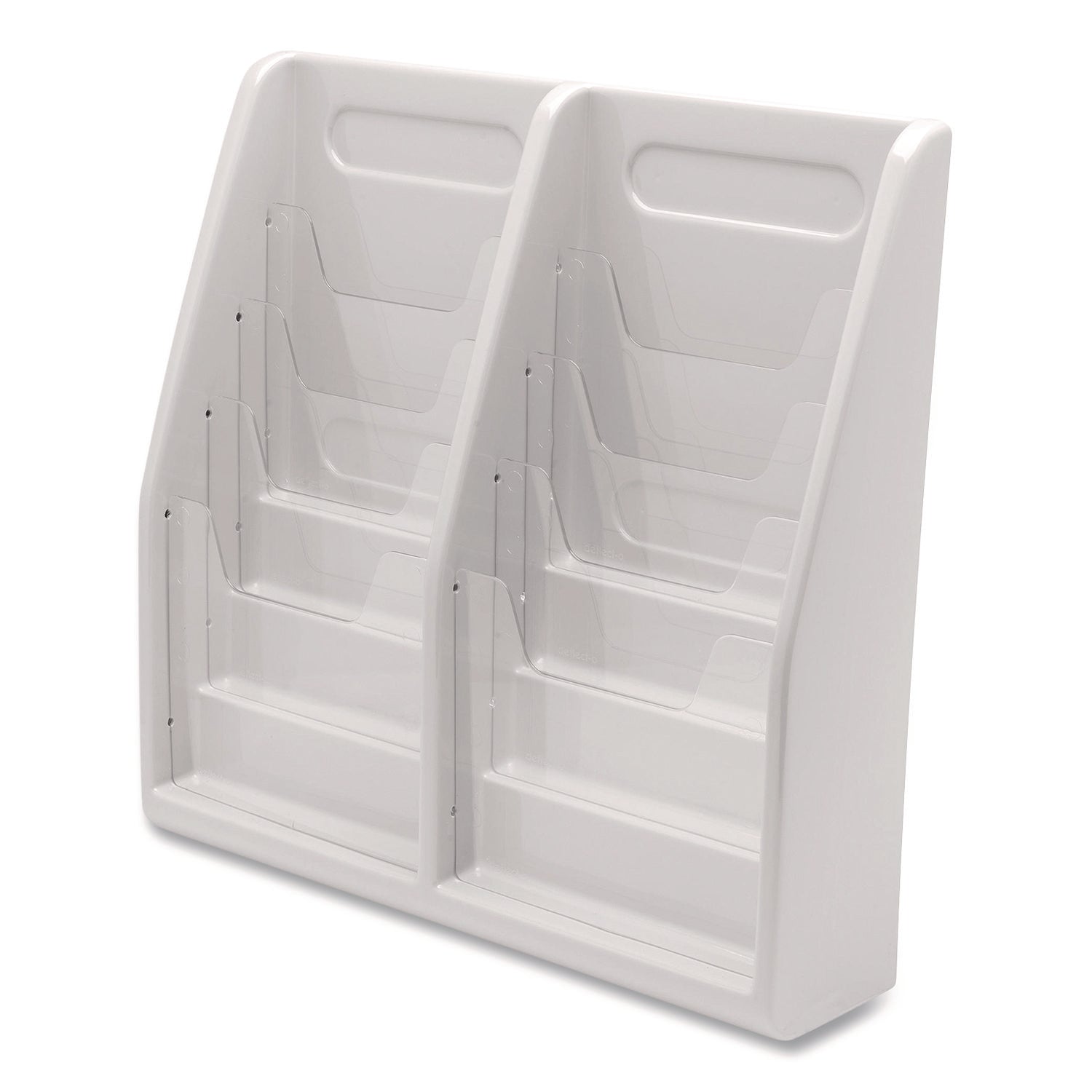 Deflecto Multi-Compartment Literature Display - 8 Pocket(s) - 19.75" Height x 20.25" Width x 5" Depth - Desktop - Durable, Lightweight - Gray - Plastic - 1 Each
