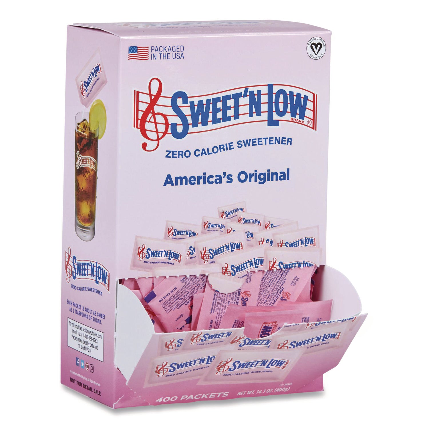 SWEET'N Low Low-Sugar Substitute Packets - Artificial Sweetener - 400 / Box