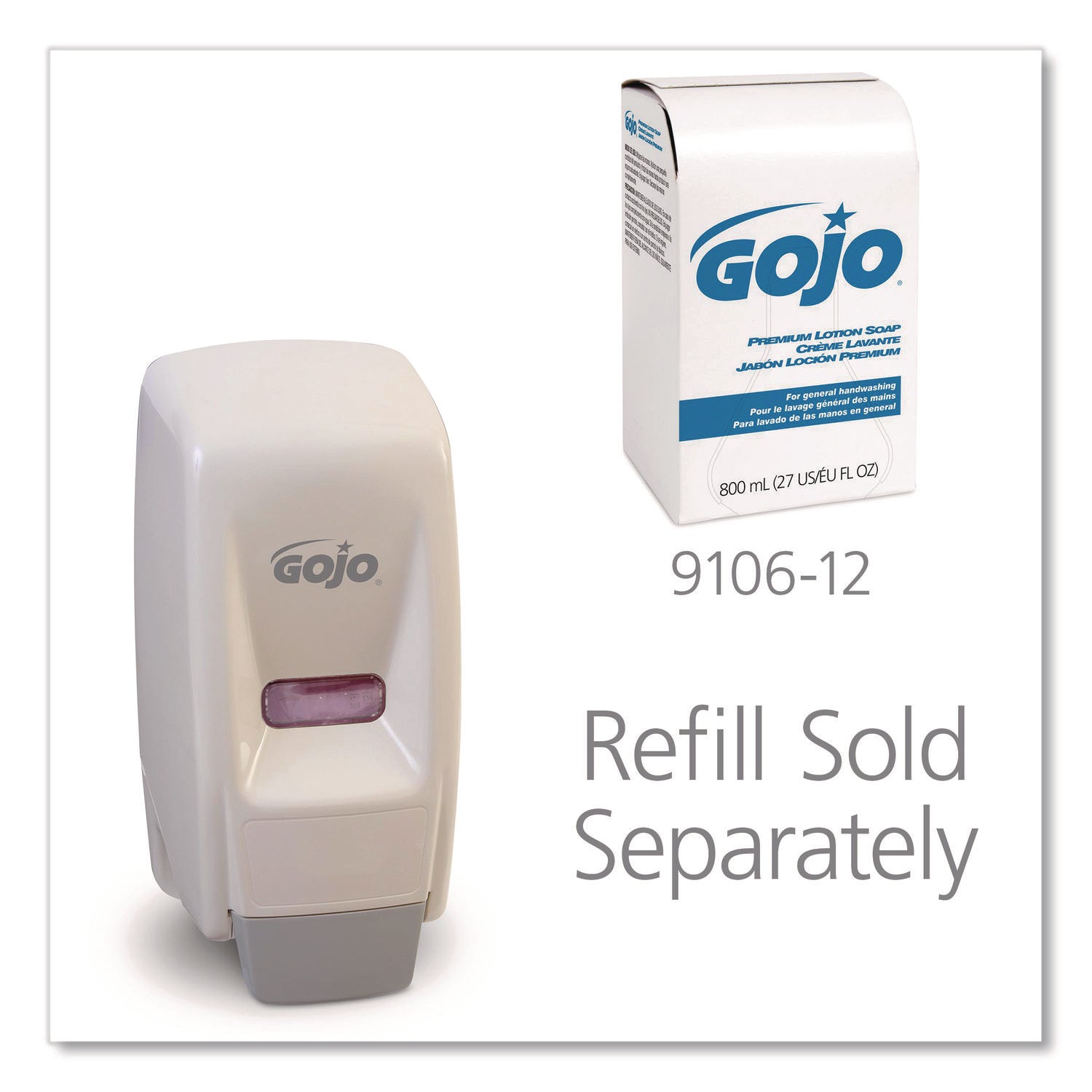 Bag-In-Box Liquid Soap Dispenser, 800 mL, 5.75 x 5.5 x 5.13, White, 12/Carton