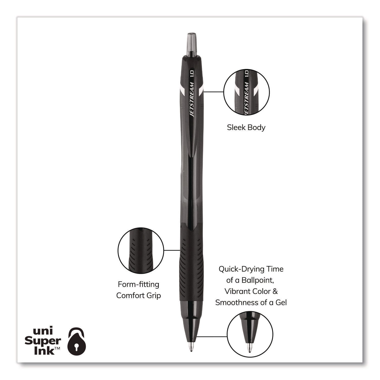 Jetstream Elements Hybrid Gel Pen, Retractable, Medium 1 mm, Assorted Ink and Barrel Colors, 5/Pack