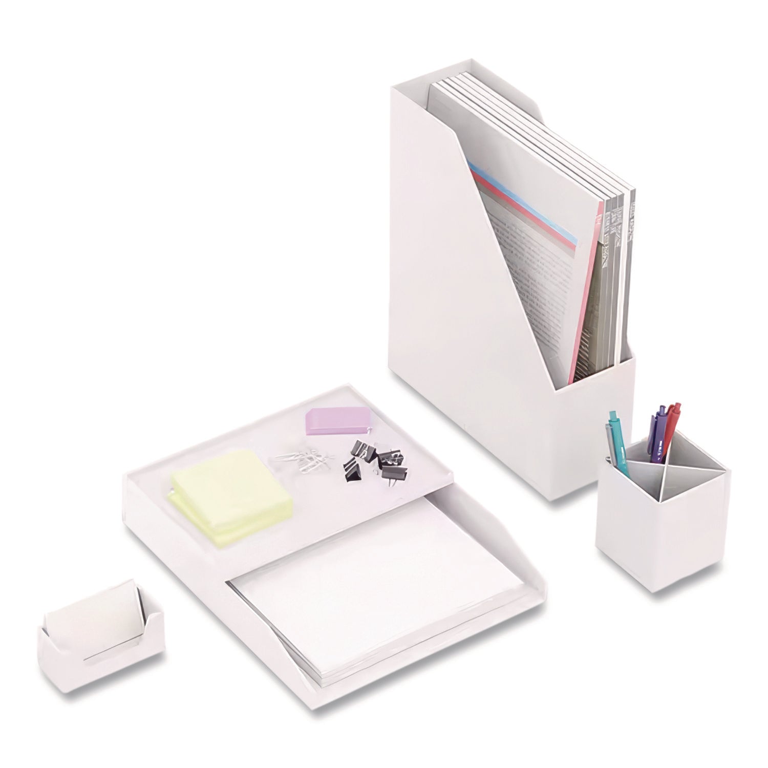 Front-Load Stackable Plastic Document Tray, 1 Section, Letter Size Files, 9.8 X 12.24 X 1.75, White