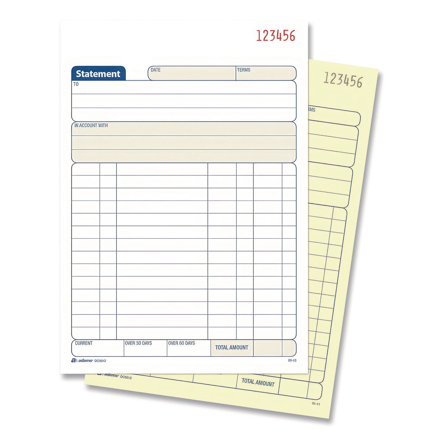 Multipart Statement Pad, Two-Part Carbonless, 5.56 x 7.94, 50 Sets/Pad, 3 Pads/PK