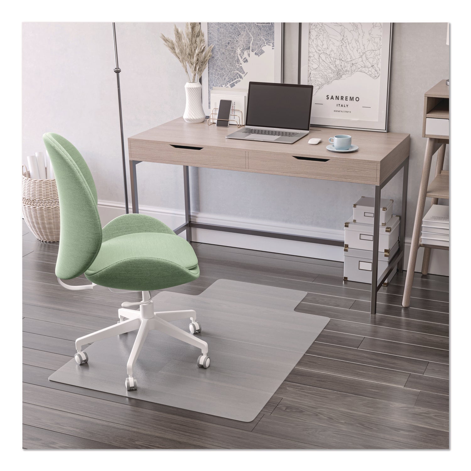 Hard Floor, Hardwood Floor, Tile Floor, Laminate Floor, Linoleum Floor, Concrete - 48" Length x 36" Width x 0.500" Thickness - Rectangular - Vinyl - Clear - 1 Carton