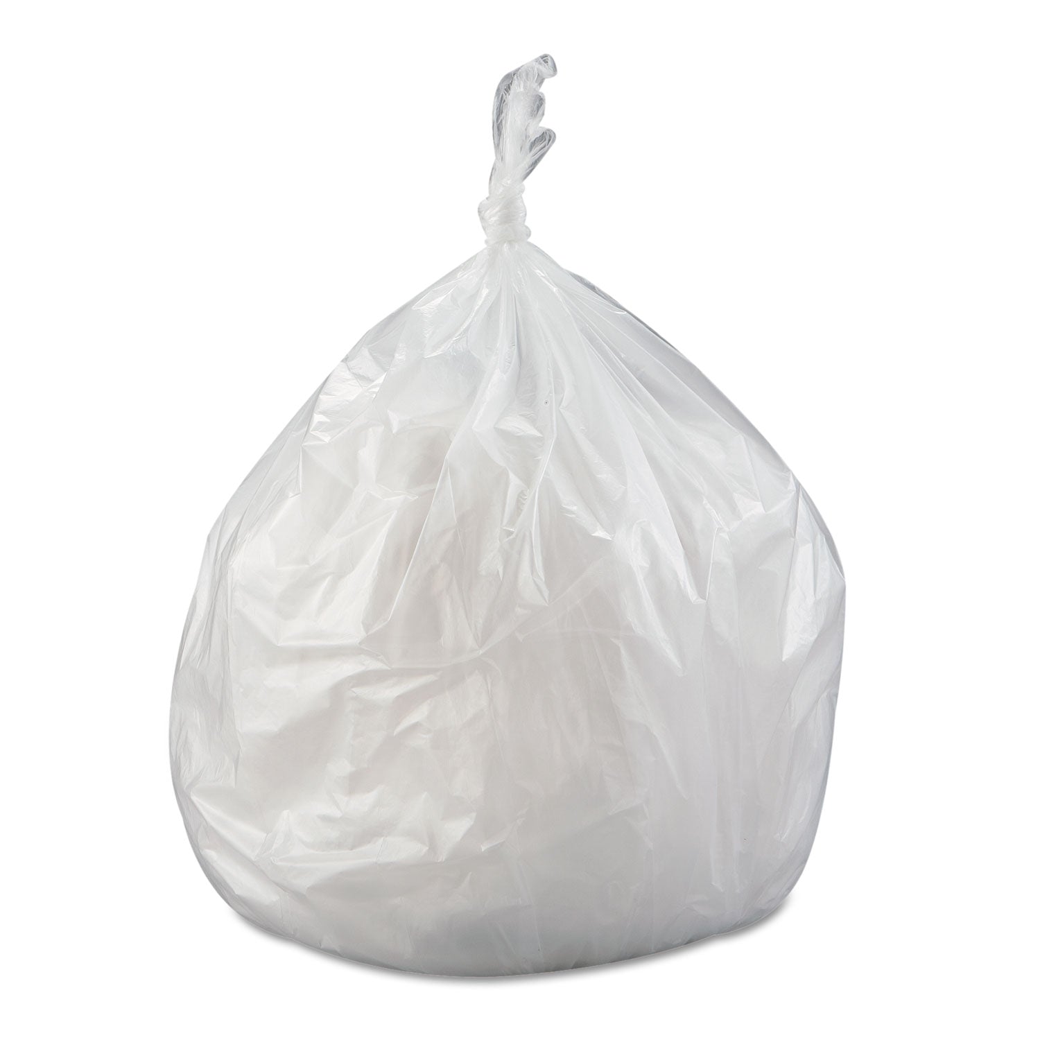 High-Density Commercial Can Liner Value Pack, 45 gal, 12 mic, 40" x 46", Clear, Interleaved Roll, 25 Bags/Roll, 10 Rolls/CT