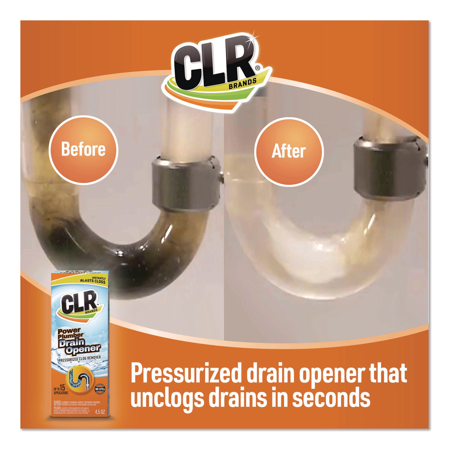 For Drain, Sink, Tub - Aerosol - 4.5 fl oz (0.1 quart) - Unclog, CFC-free, Easy to Use - White - 6 / Carton
