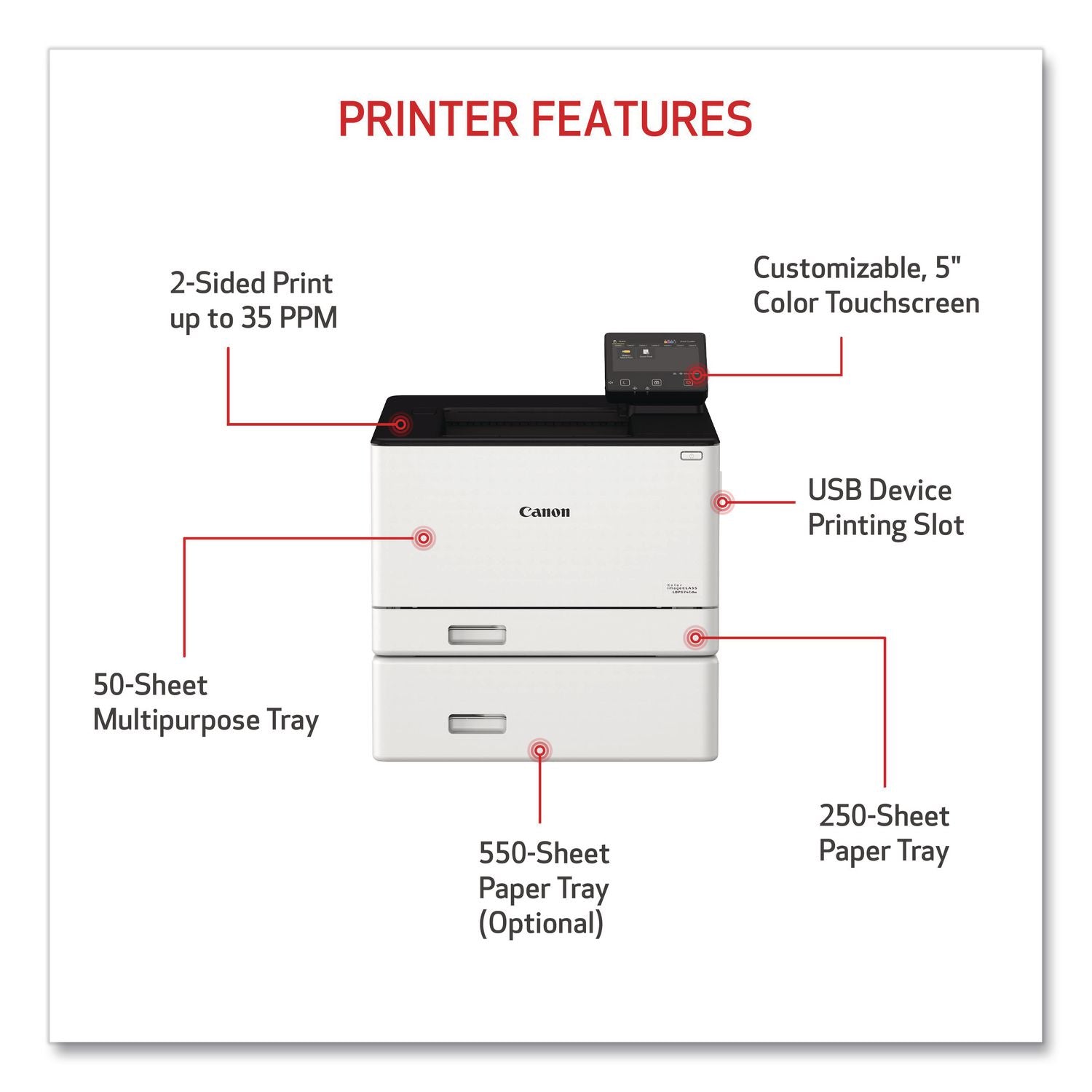 Color imageCLASS LBP674Cdw Wireless Laser Printer