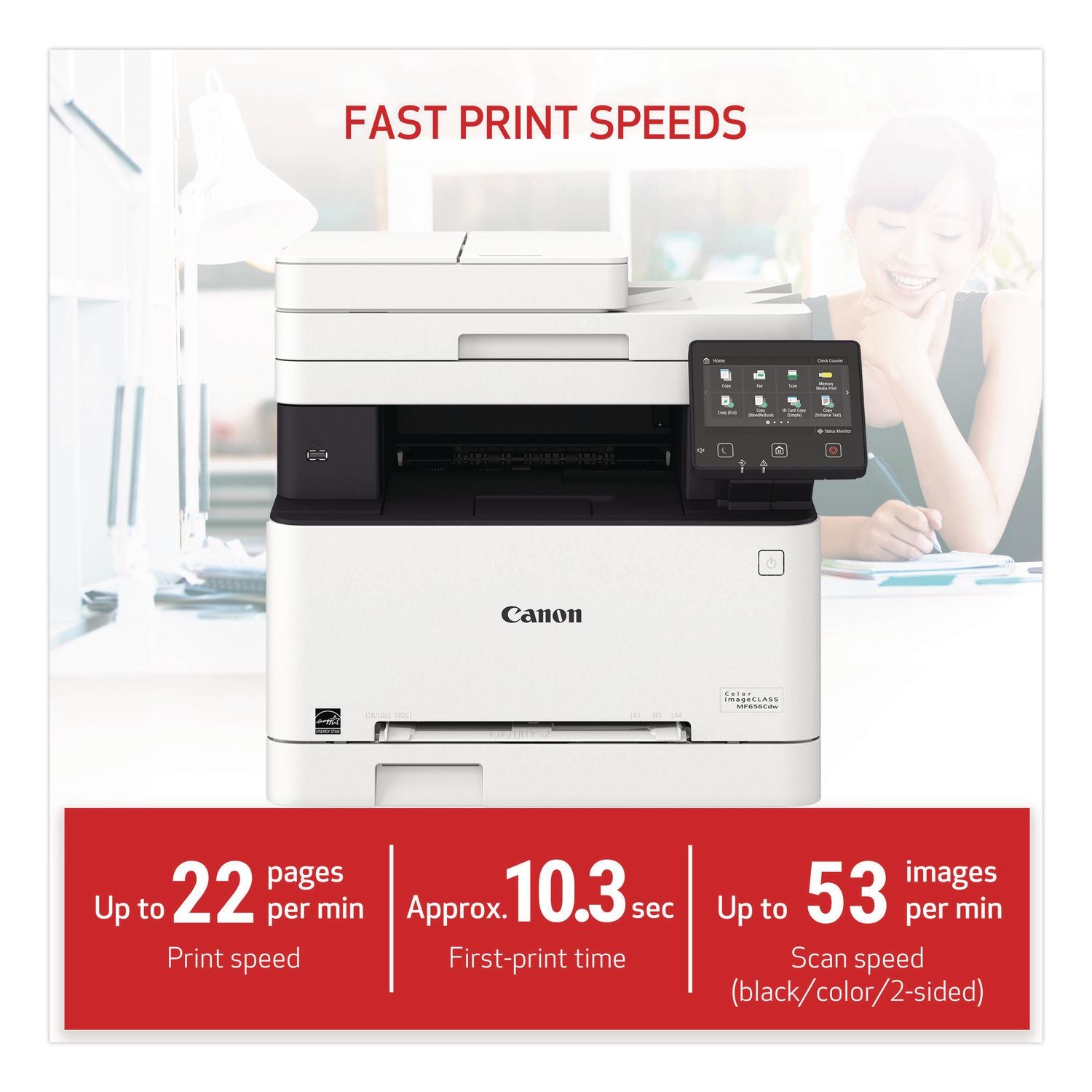Canon imageCLASS MF656Cdw Wireless Laser Multifunction Printer - Color - White