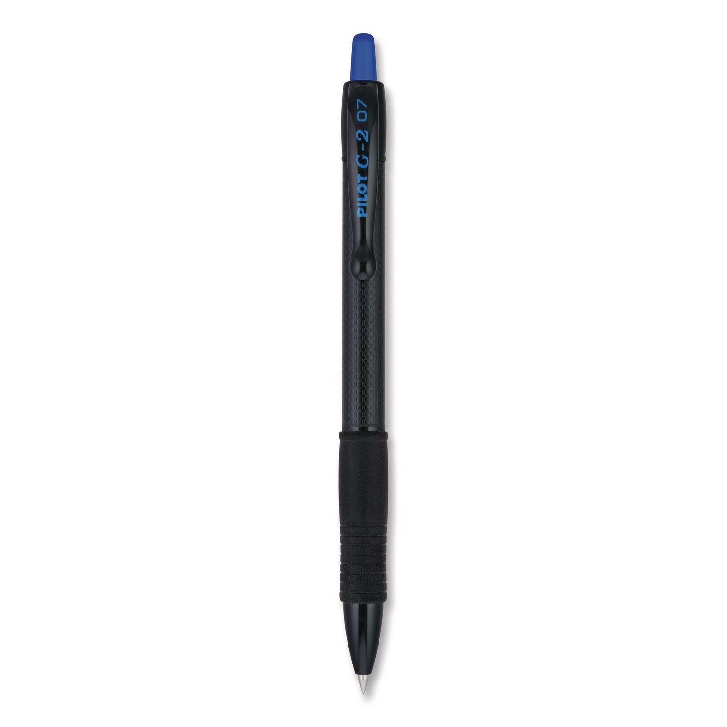G2 Edge Gel Pen - 0.7 mm Fine Pen Point - Refillable - Retractable - Blue Ink - Gel-based - Black, Blue Barrel - Tungsten Carbide Tip - Writing - 1 Dozen