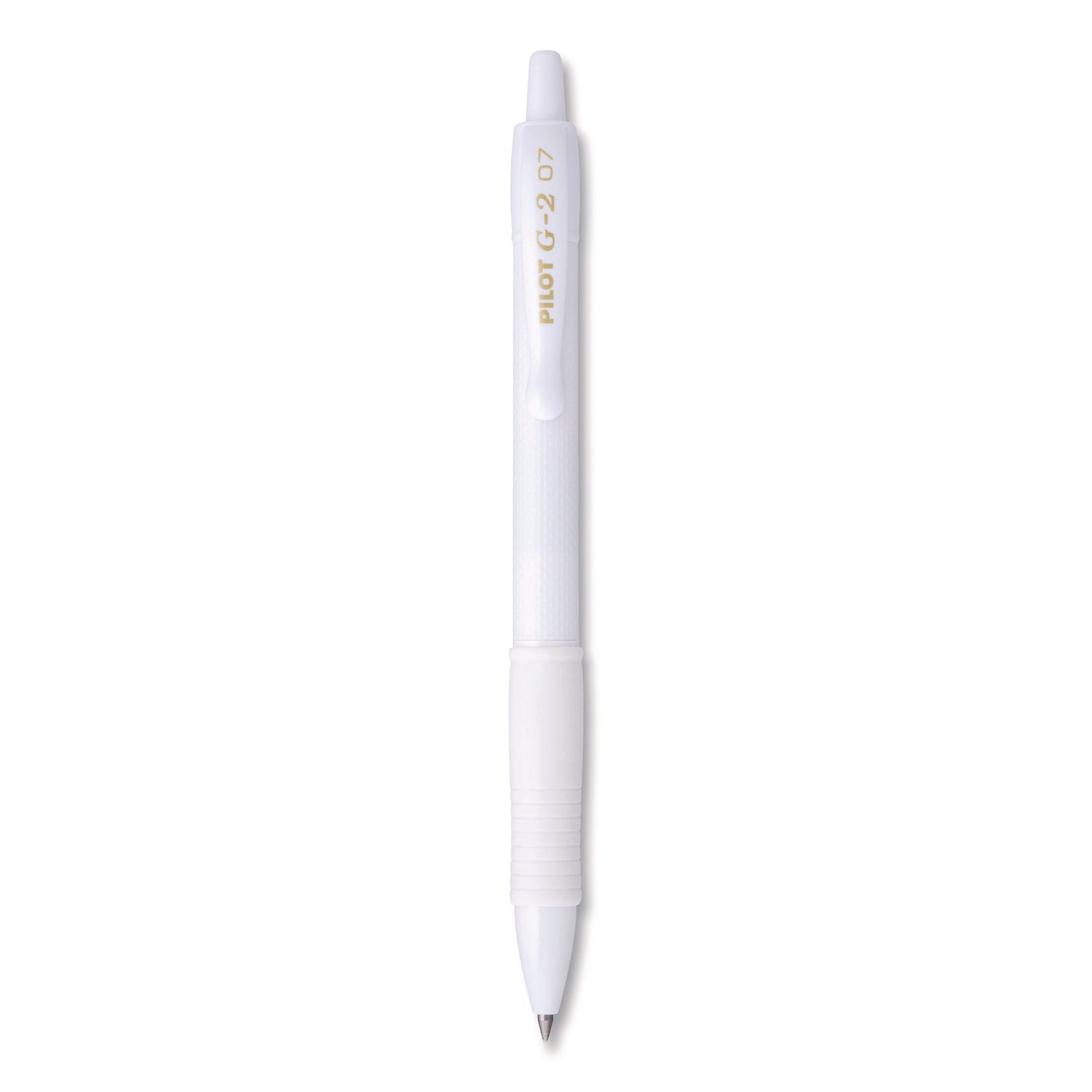 G2 Edge Gel Pen, 0.7 mm Fine Point, Black Ink, Refillable, Retractable, White Barrel, Tungsten Carbide Tip, 1 Dozen