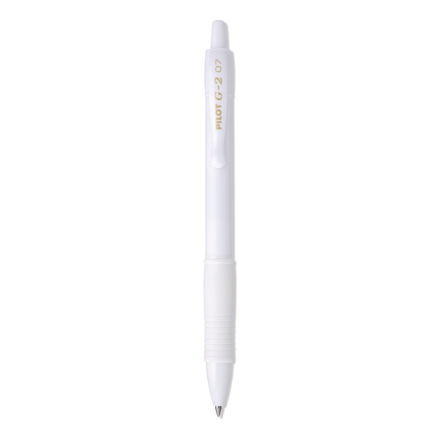 G2 Edge Gel Pen, 0.7 mm Fine Point, Refillable, Retractable, Black Ink, White Barrel, Cushioned Grip, Quick-drying, 36 Pack