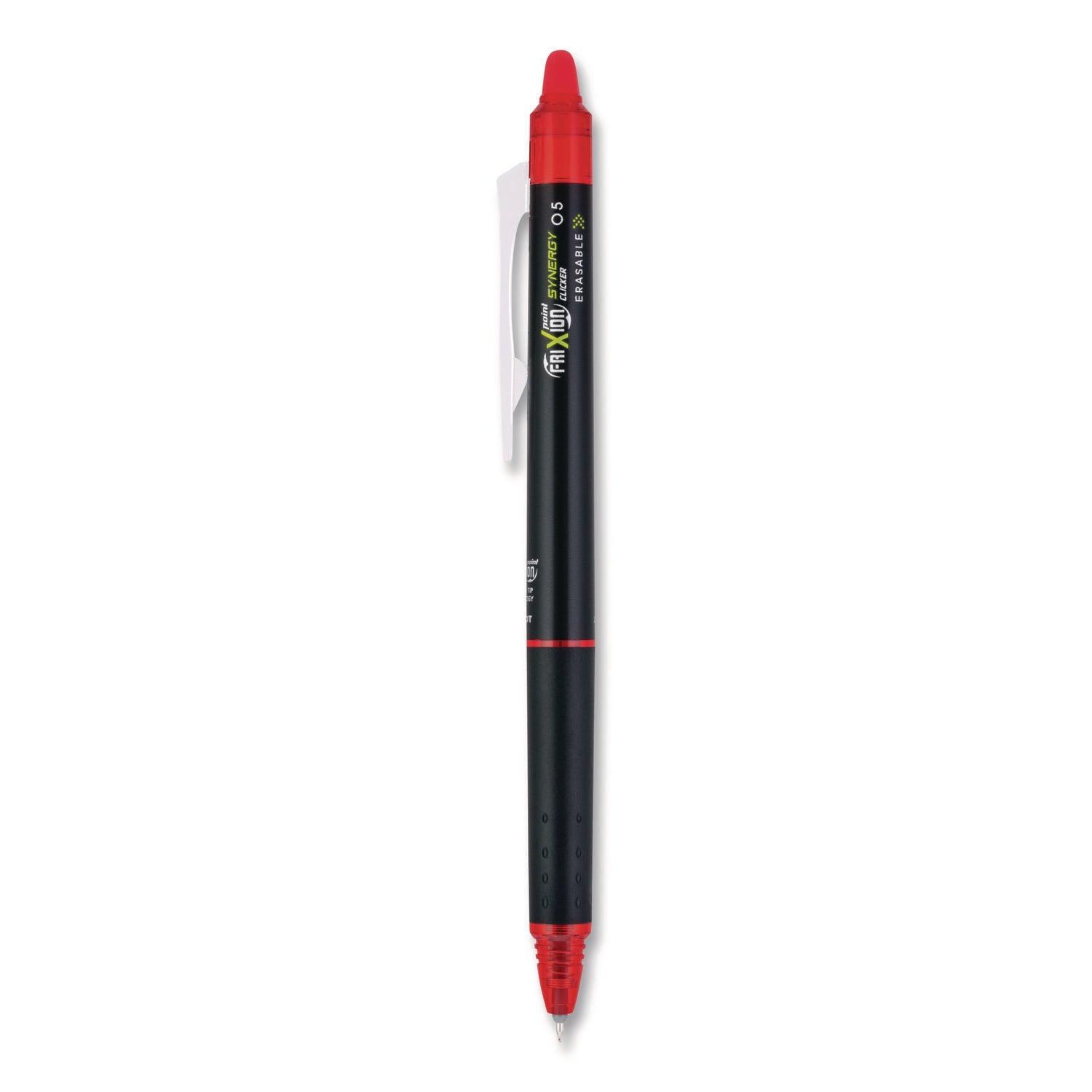 FriXion Synergy Clicker Erasable Gel Pen, Extra Fine Point, Retractable, Red Ink, Gel-based, 1 Dozen