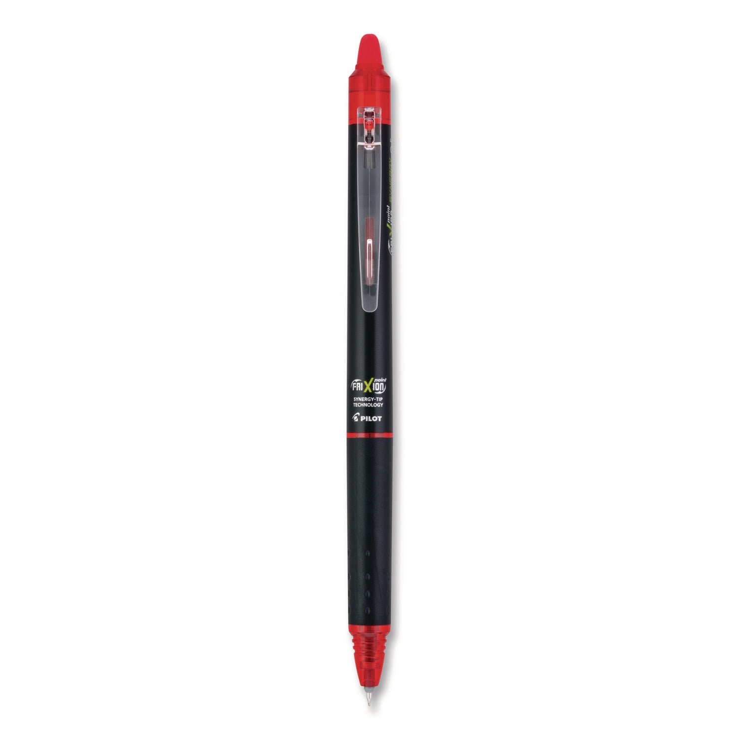 FriXion Synergy Clicker Erasable Gel Pen, Extra Fine Point, Retractable, Red Ink, Gel-based, 1 Dozen
