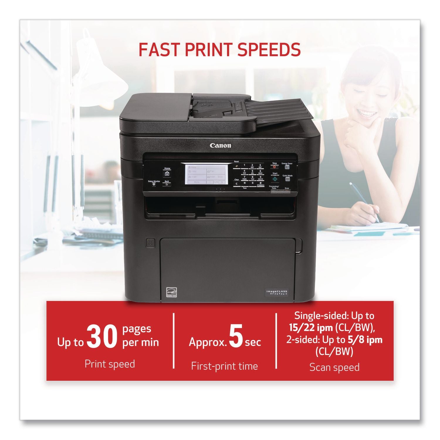 Copier/Fax/Printer/Scanner - 30 ppm Mono Print - 600 dpi Print - Automatic Duplex Print - Flatbed Scanner - 600 dpi Optical Scan - For Plain Paper Print - 1 Each