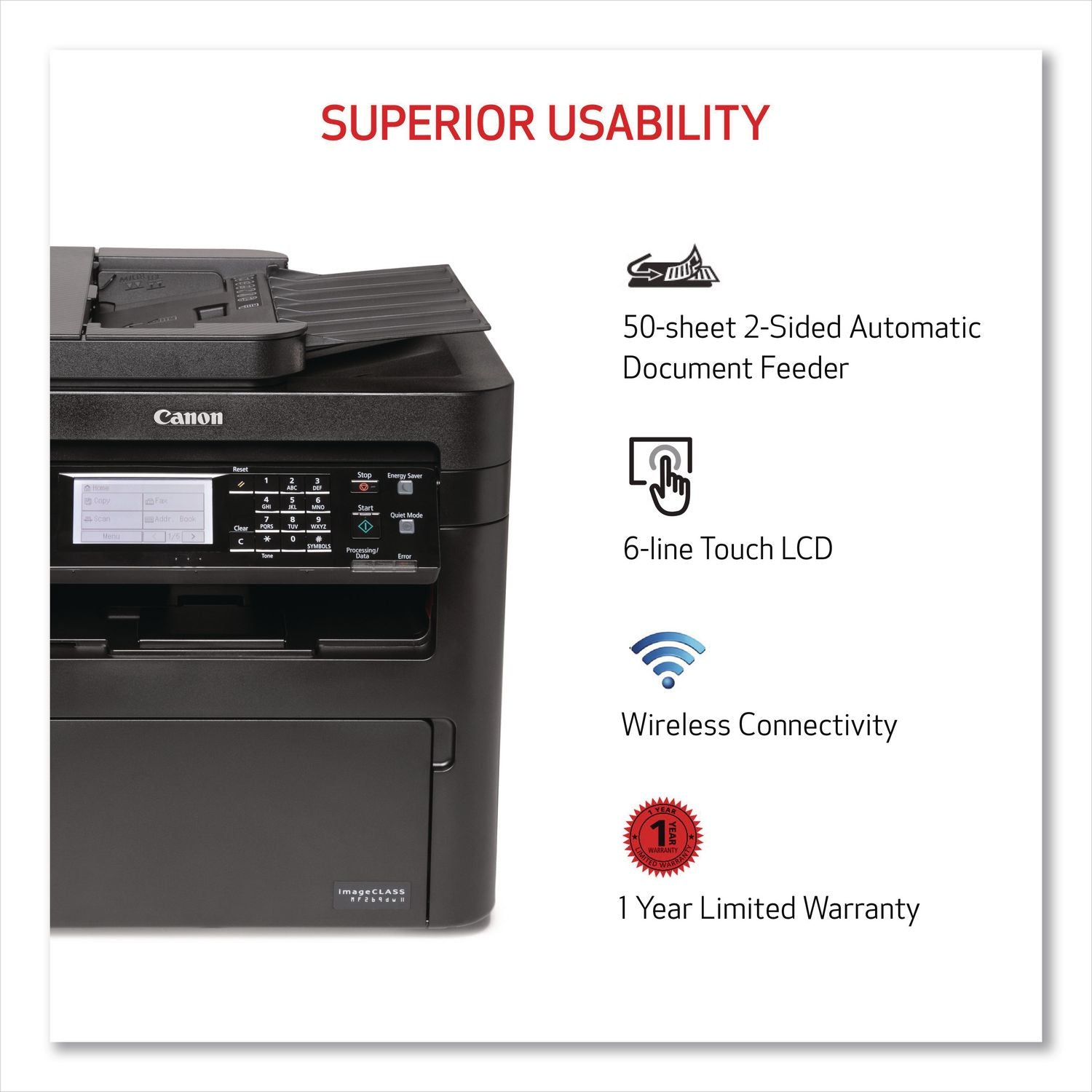 Copier/Fax/Printer/Scanner - 30 ppm Mono Print - 600 dpi Print - Automatic Duplex Print - Flatbed Scanner - 600 dpi Optical Scan - For Plain Paper Print - 1 Each