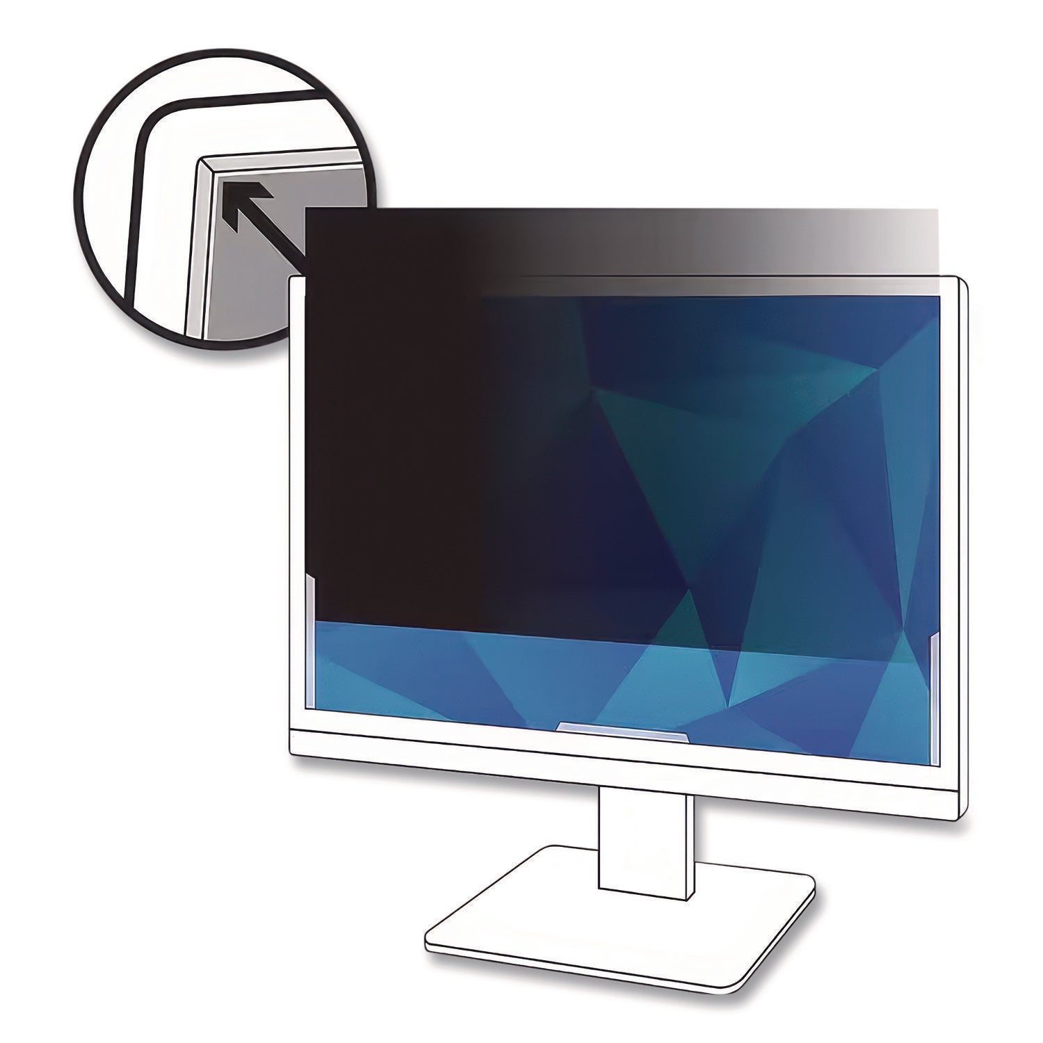 Frameless Blackout Privacy Filter for 18.5" Widescreen Flat Panel Monitor, 16:9 Aspect Ratio