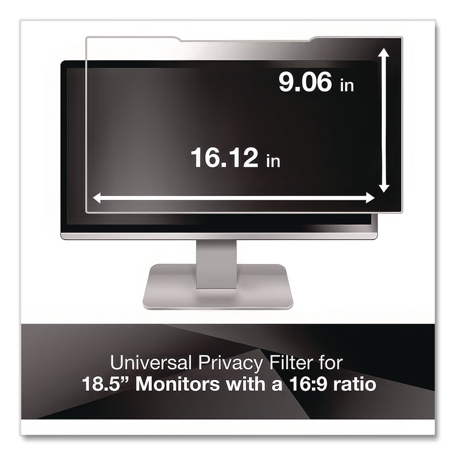 Frameless Blackout Privacy Filter for 18.5" Widescreen Flat Panel Monitor, 16:9 Aspect Ratio