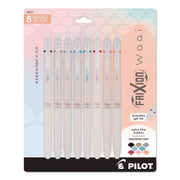 Pilot FriXion Waai Pen Collection - 0.5 mm Extra Fine Pen Point - Retractable - Erasable - Periwinkle, Black, Bronze, Gray, Turquoise, Cherry, Pale Orange, Light Pink Ink - Gel-based - Writing - 8 / Pack