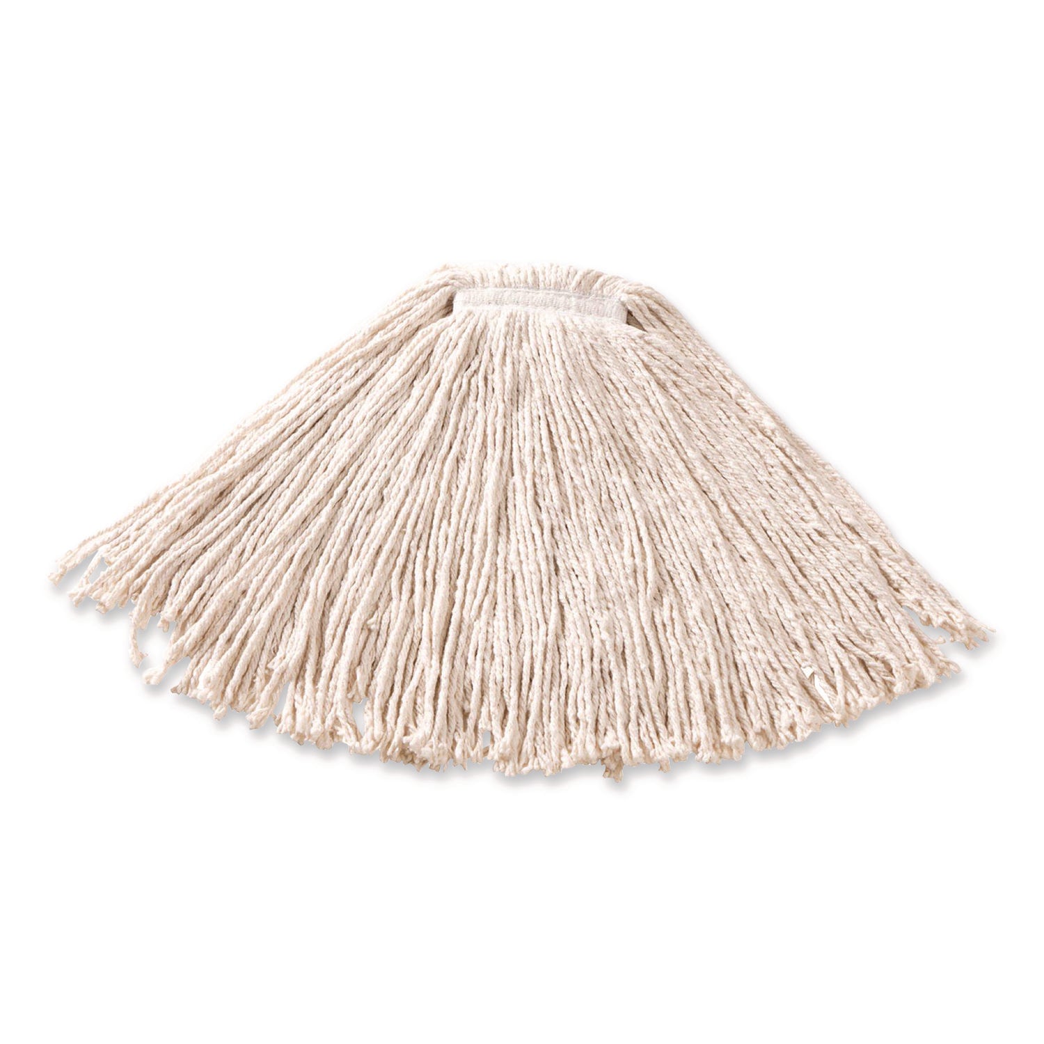 Premium Cut-End Cotton Wet Mop Head, 16oz, White, 1" Orange Band, 12/carton