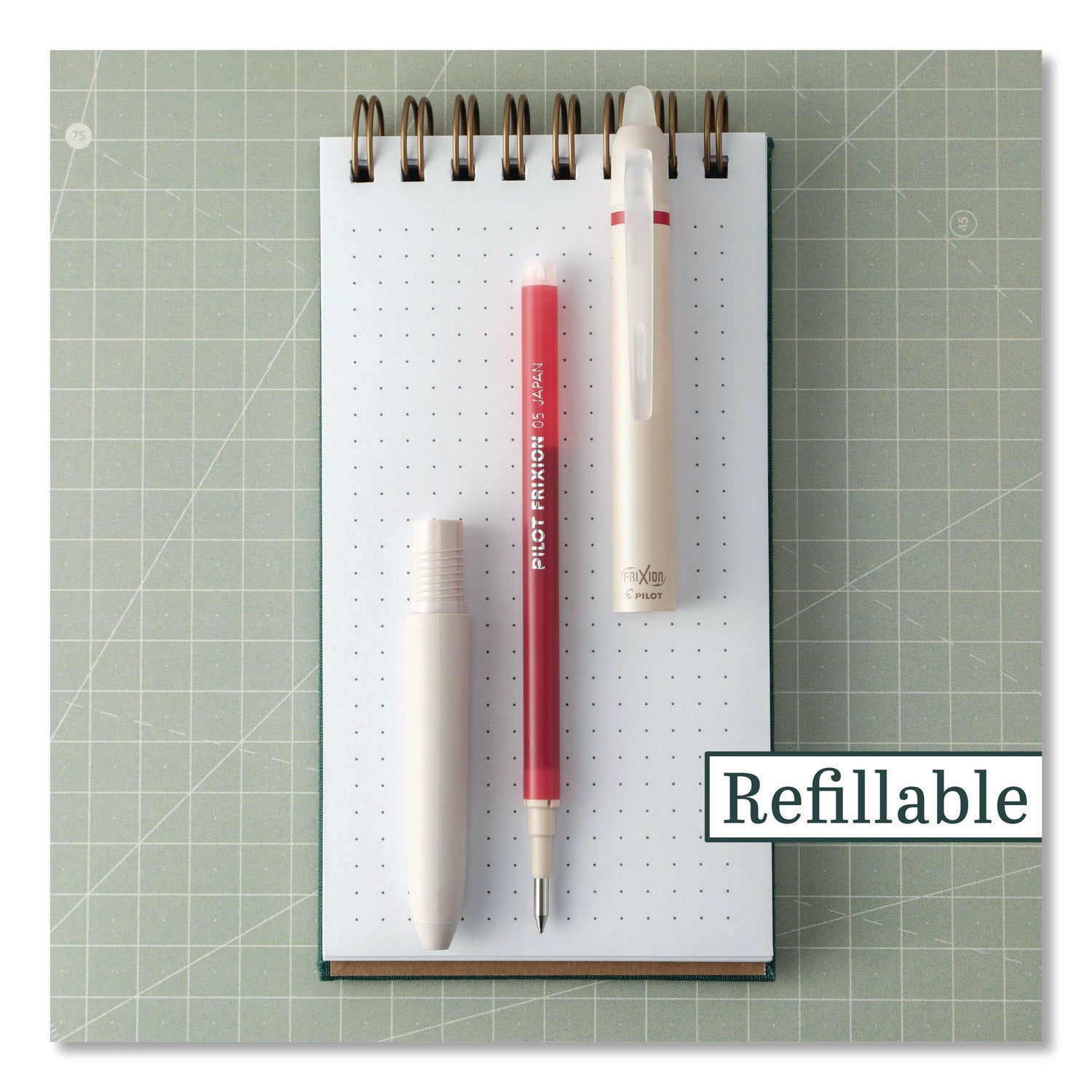 Pilot FriXion Waai Pen Collection - 0.5 mm Extra Fine Pen Point - Retractable - Erasable - Cherry Ink - Gel-based - Writing - 1 Dozen